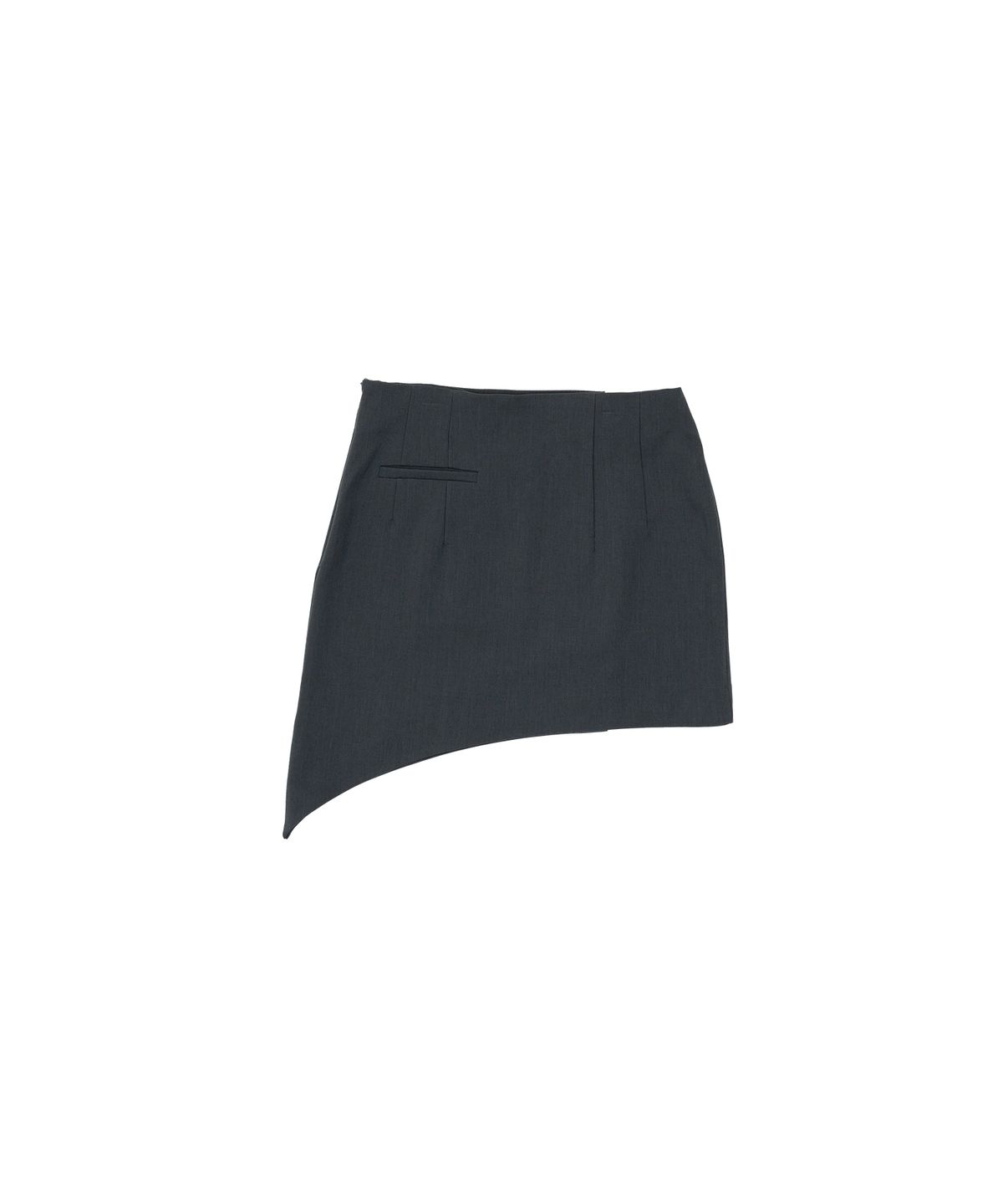 320쇼룸(320SHOWROOM) Unbalance Pocket String Wrap Mini Skirt Deep charcoal