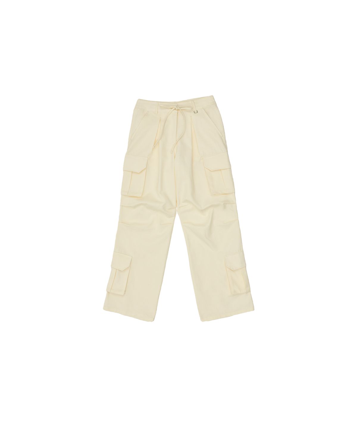 320쇼룸(320SHOWROOM) 4Cargo Pocket Pintuck Keyring Straight Pants Cream