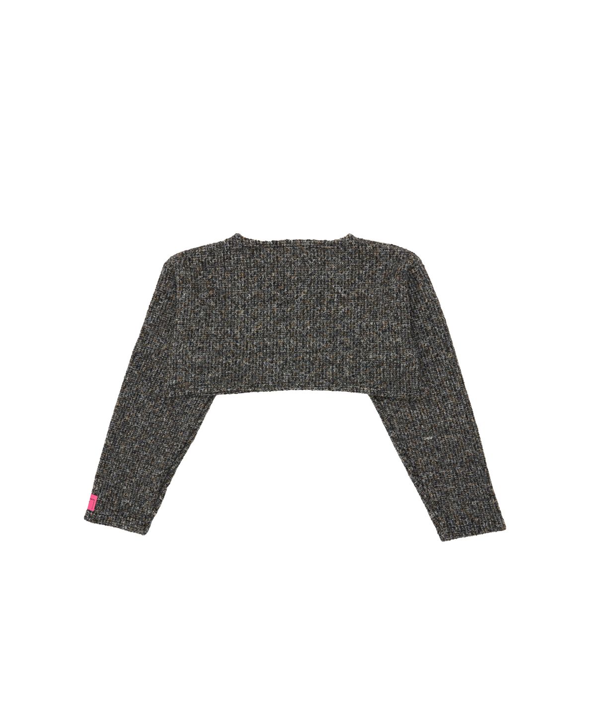 320쇼룸(320SHOWROOM) Wool blend Round neck Crop Stud Knit Tshirts Black