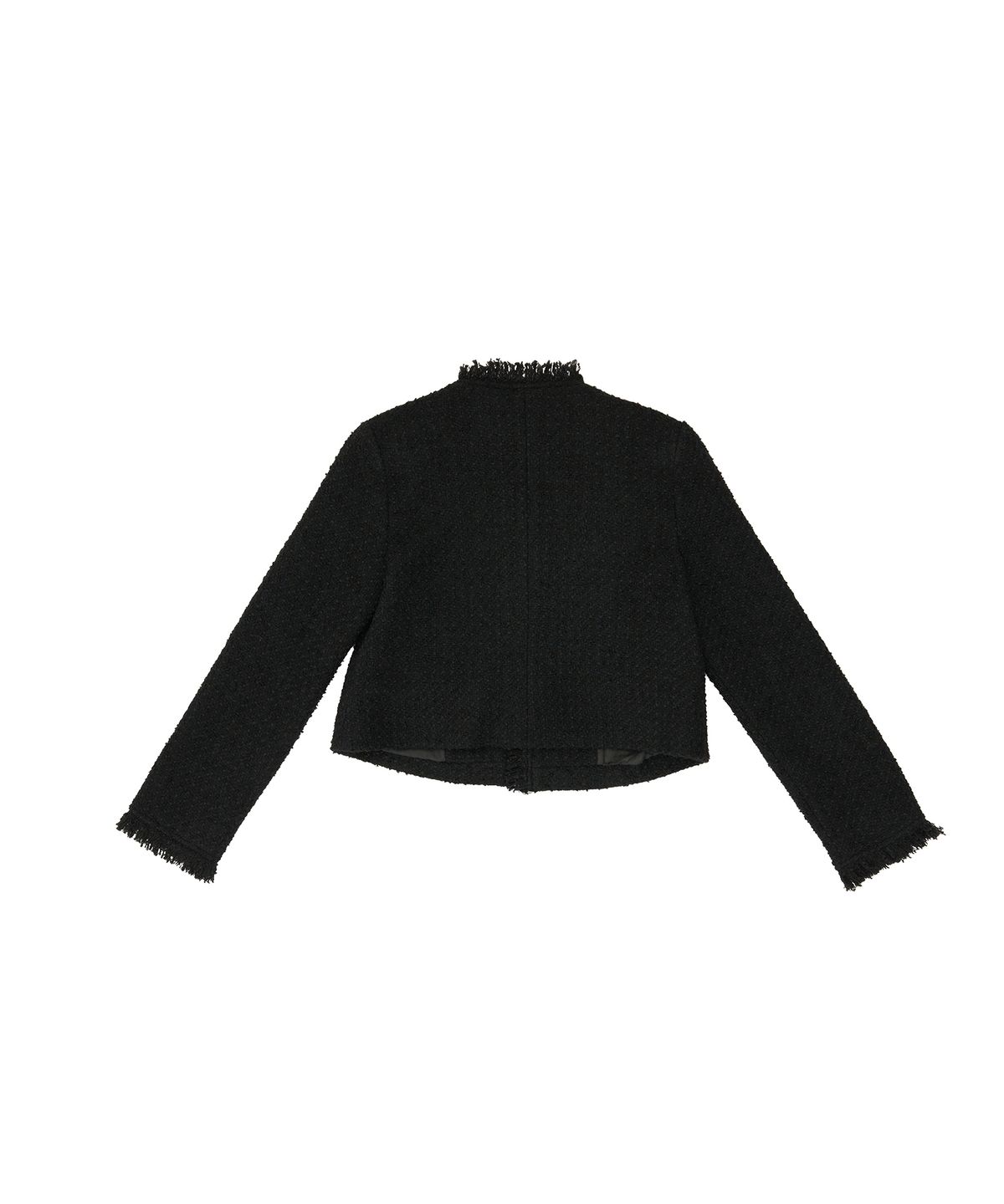 320쇼룸(320SHOWROOM) Toggle button Fringe tweed Wool Jacket Black