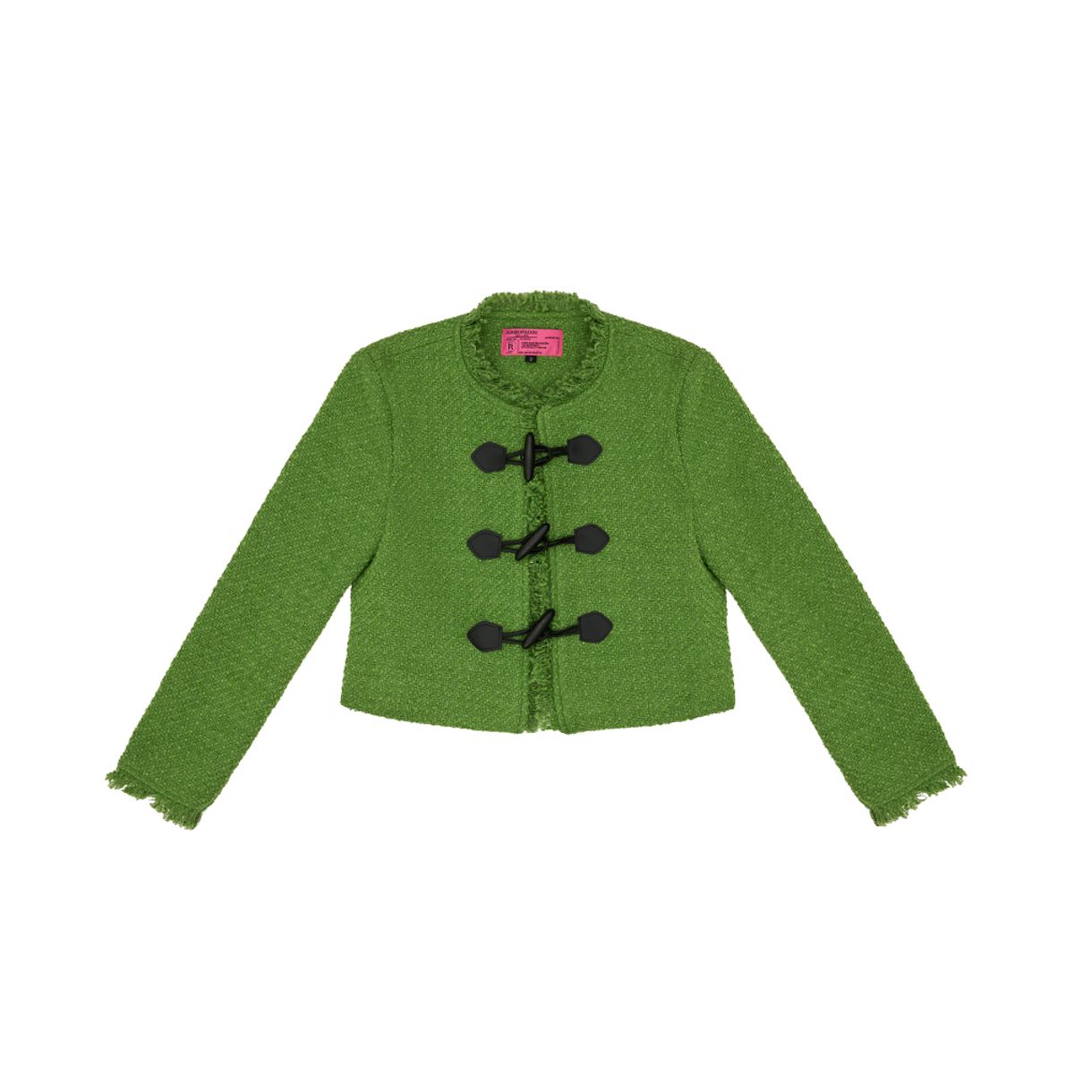 320쇼룸(320SHOWROOM) Toggle button Fringe tweed Wool Jacket Green