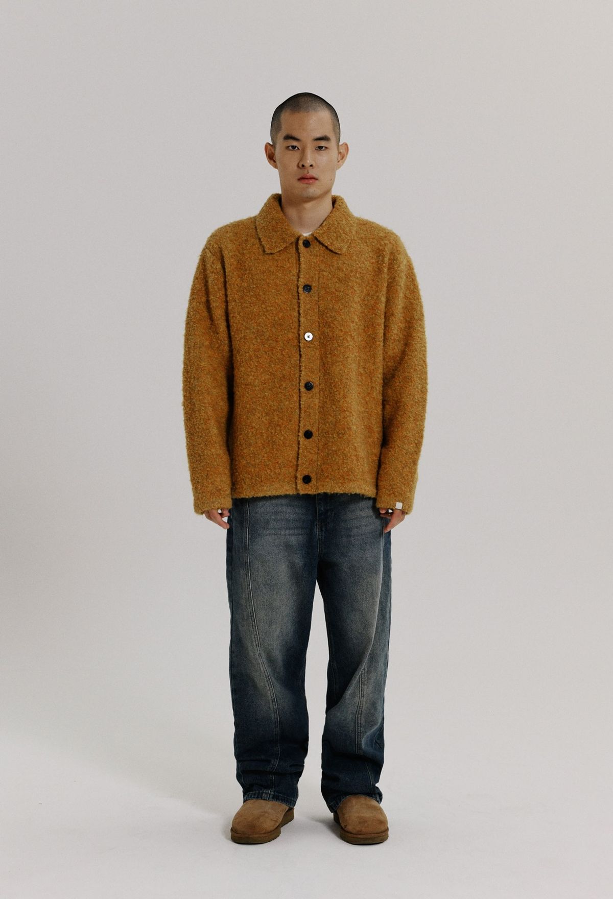 피지컬 디파트먼트(PHYSICAL DEPARTMENT) BOUCLE PK CARDIGAN MUSTARD