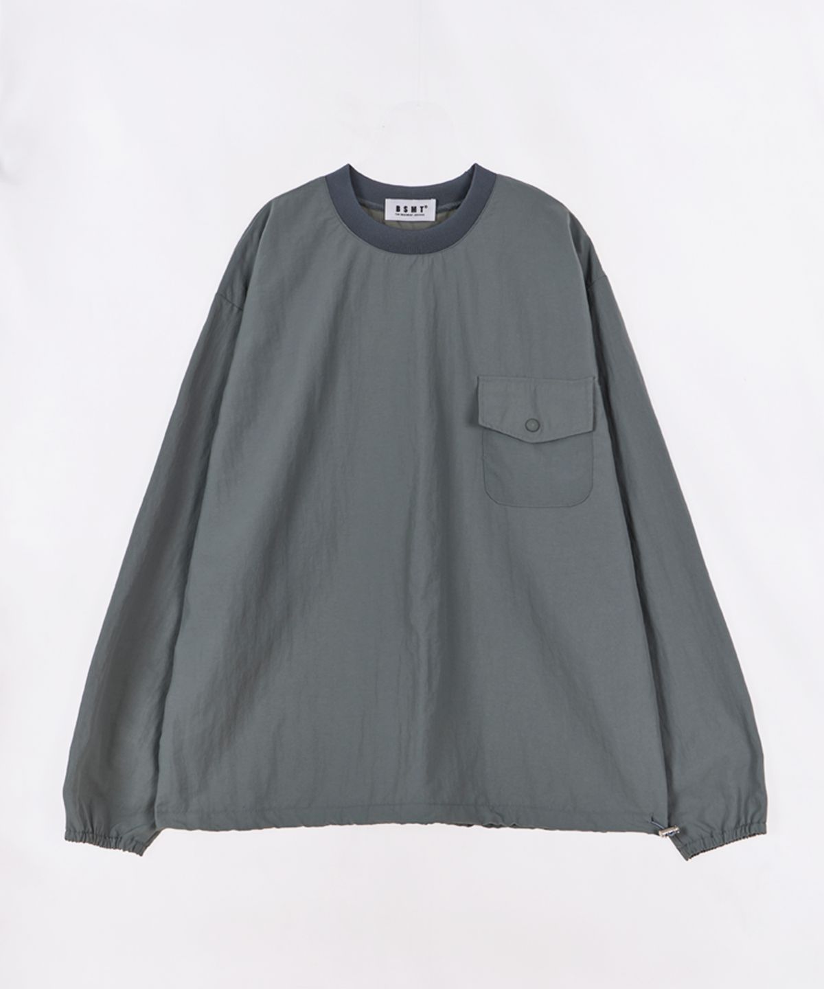 베이스먼트 아카이브(BSMT) 소프트 나일론 오버핏 원포켓 스웨트셔츠 (4Colors)