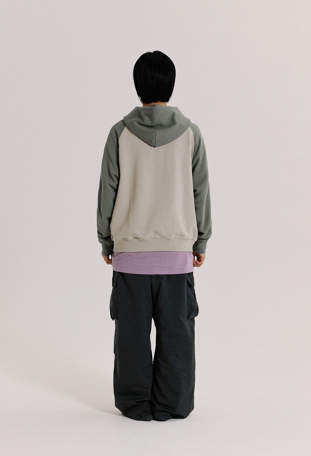 피지컬 디파트먼트(PHYSICAL DEPARTMENT) 스타테일 컬러블럭 후드집업_그린 베이지