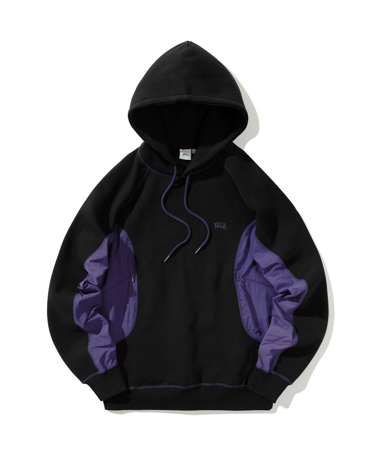예일(YALE) [ONEMILE WEAR] 나일론 페브릭 믹스 후드 블랙