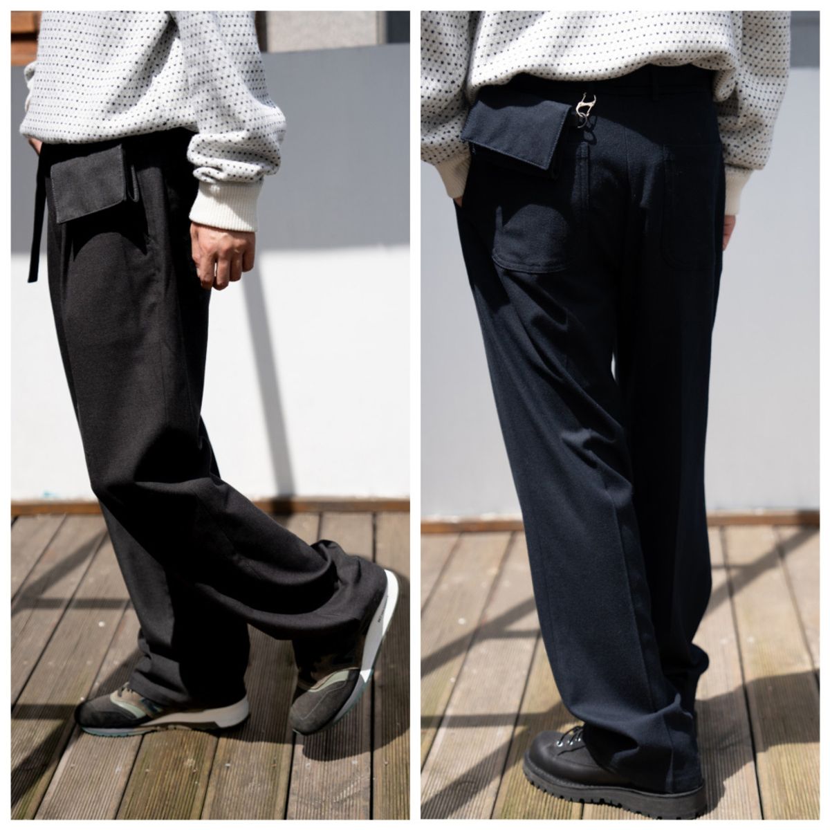 아스트레이(ASTLAY) Stella Sacoche Pants (Chacol Gray)