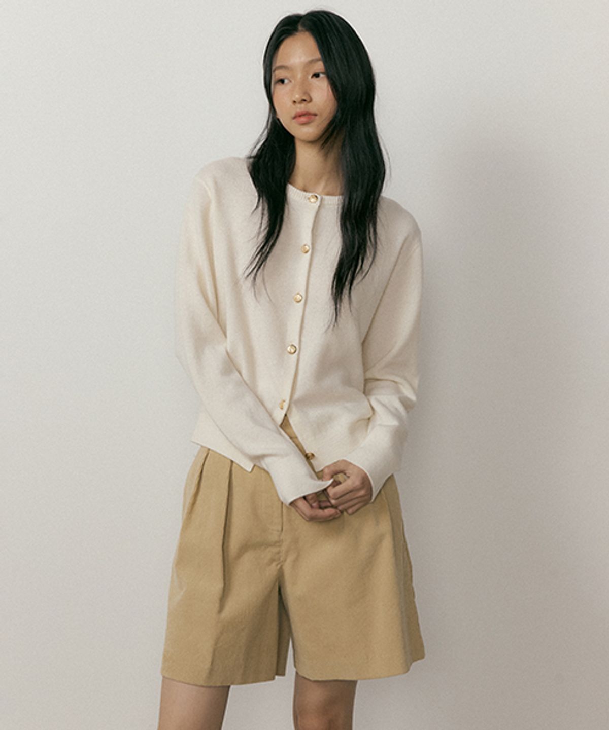 링서울(LINGSEOUL) corduroy half pants-beige