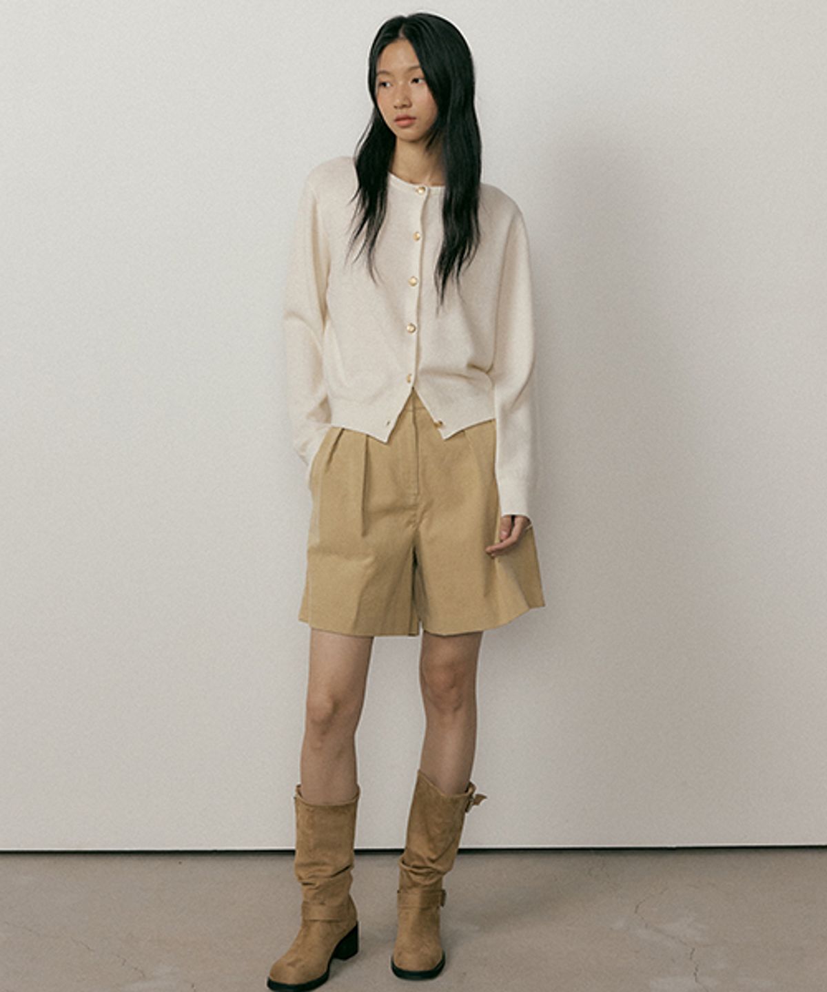 링서울(LINGSEOUL) corduroy half pants-beige