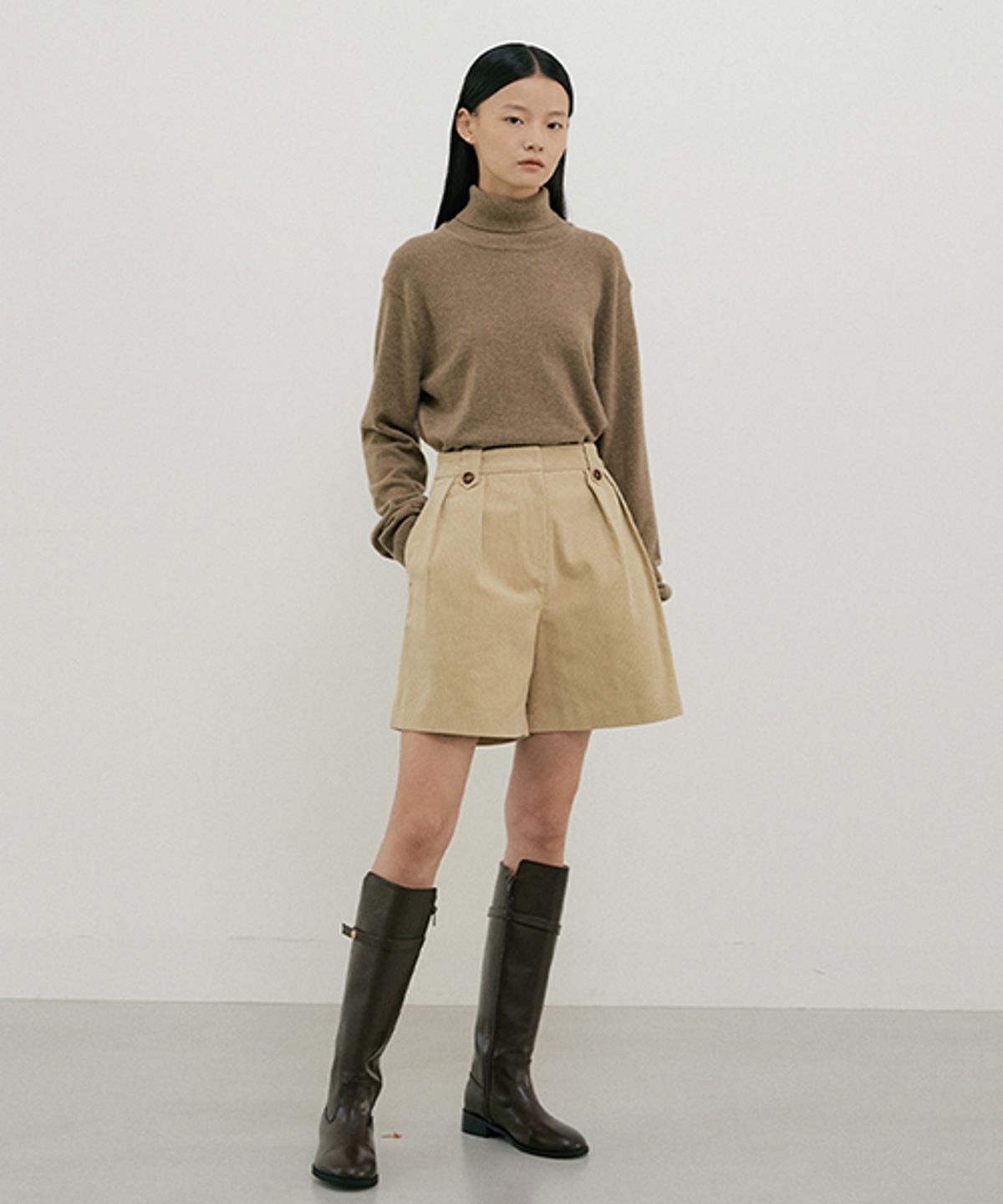 링서울(LINGSEOUL) corduroy half pants-beige