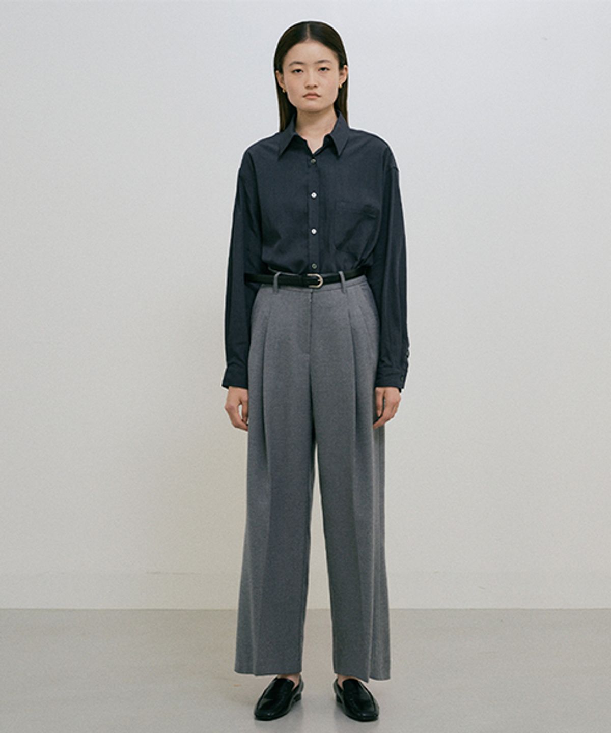 링서울(LINGSEOUL) two tuck wide pants-gray