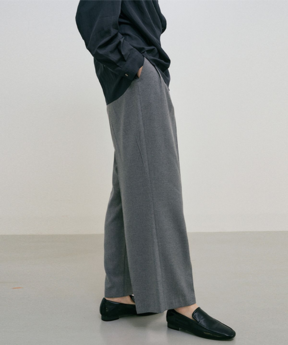 링서울(LINGSEOUL) two tuck wide pants-gray