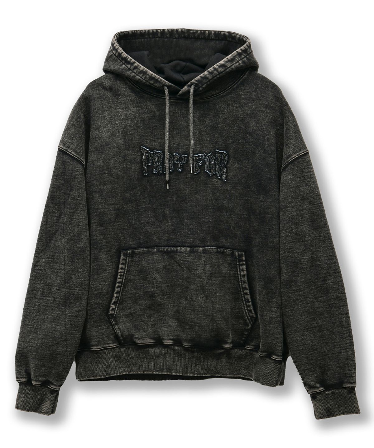 주앙옴므(JUAN HOMME) PRAY FOR HOOD PULLOVER (BLACK)