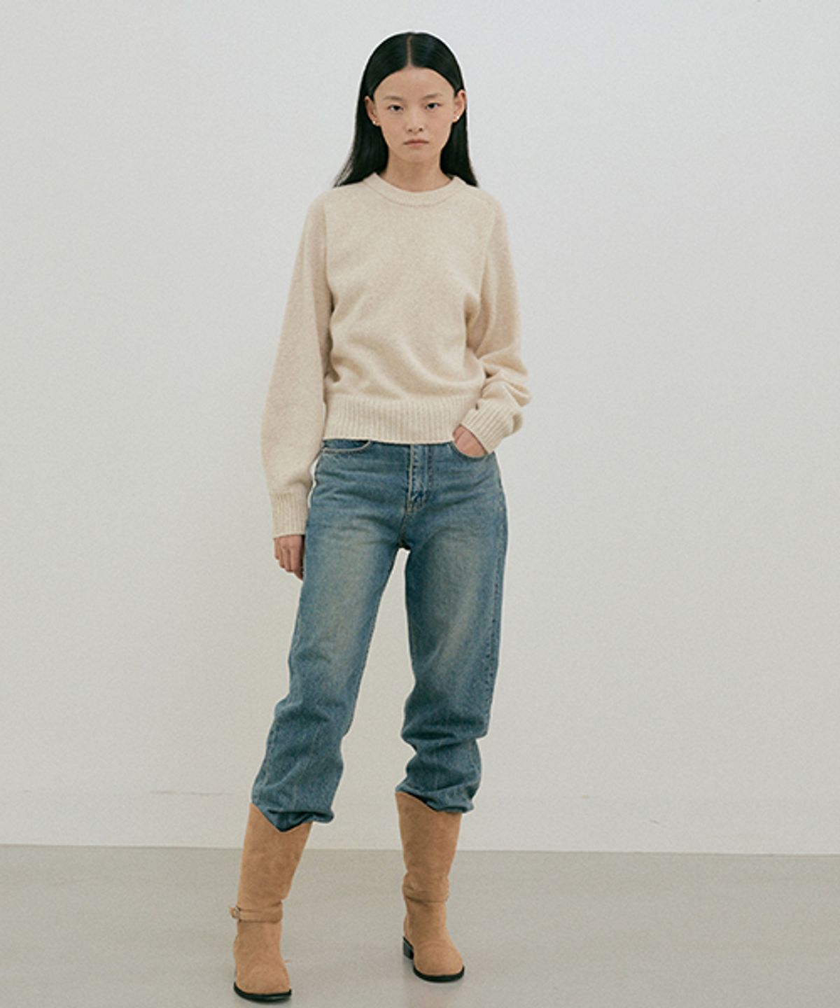 링서울(LINGSEOUL) whole garment volume knit-cream