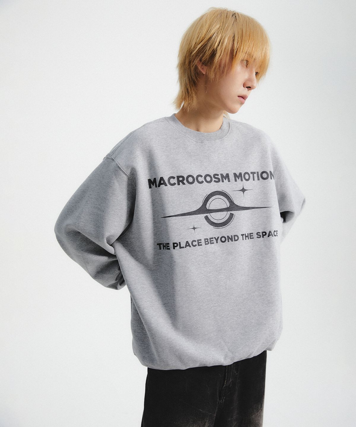 주앙옴므(JUAN HOMME) MACROCOSM SWEAT SHIRT (MELANGE GREY)