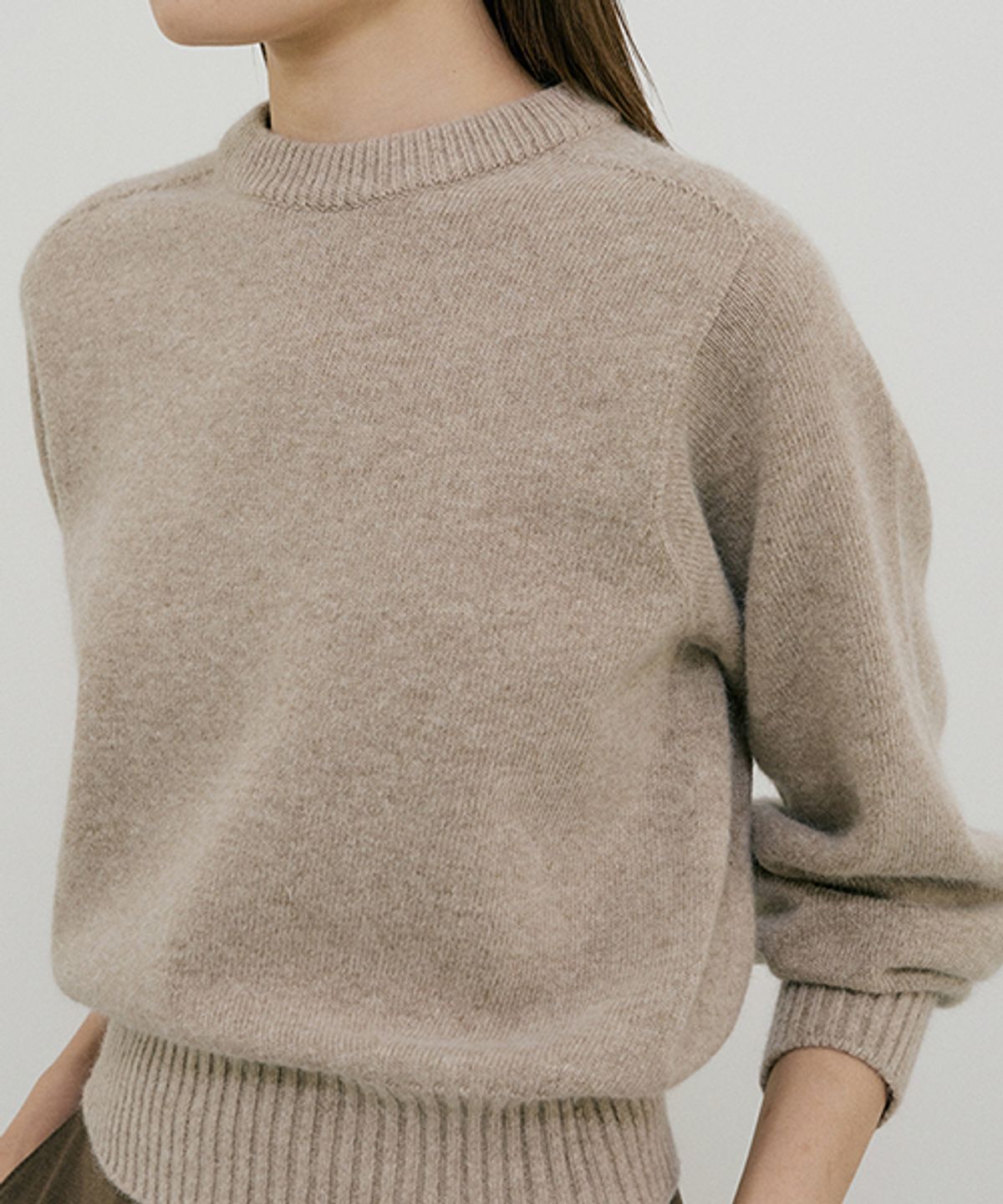 링서울(LINGSEOUL) whole garment volume knit-melangebeige