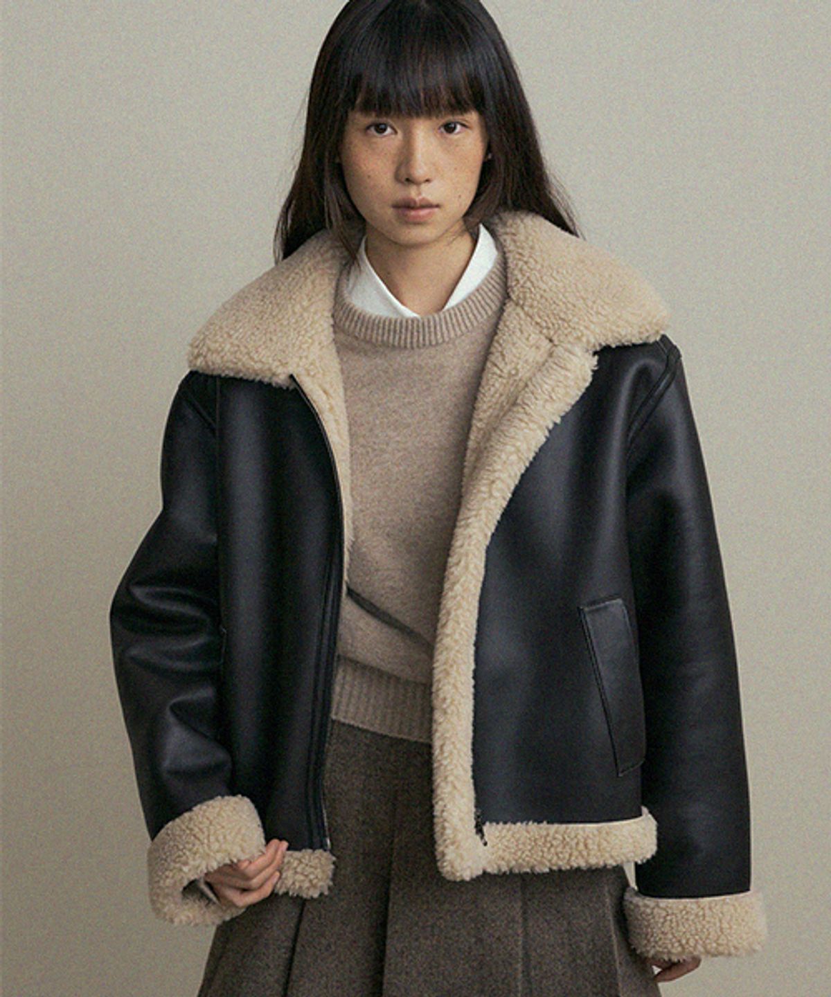 링서울(LINGSEOUL) whole garment volume knit-melangebeige