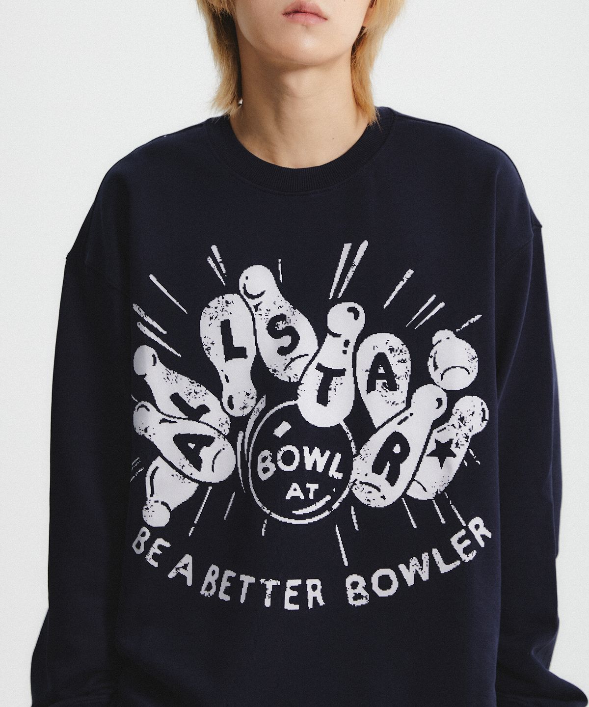 주앙옴므(JUAN HOMME) STRIKE SWEAT SHIRT (DARK NAVY)