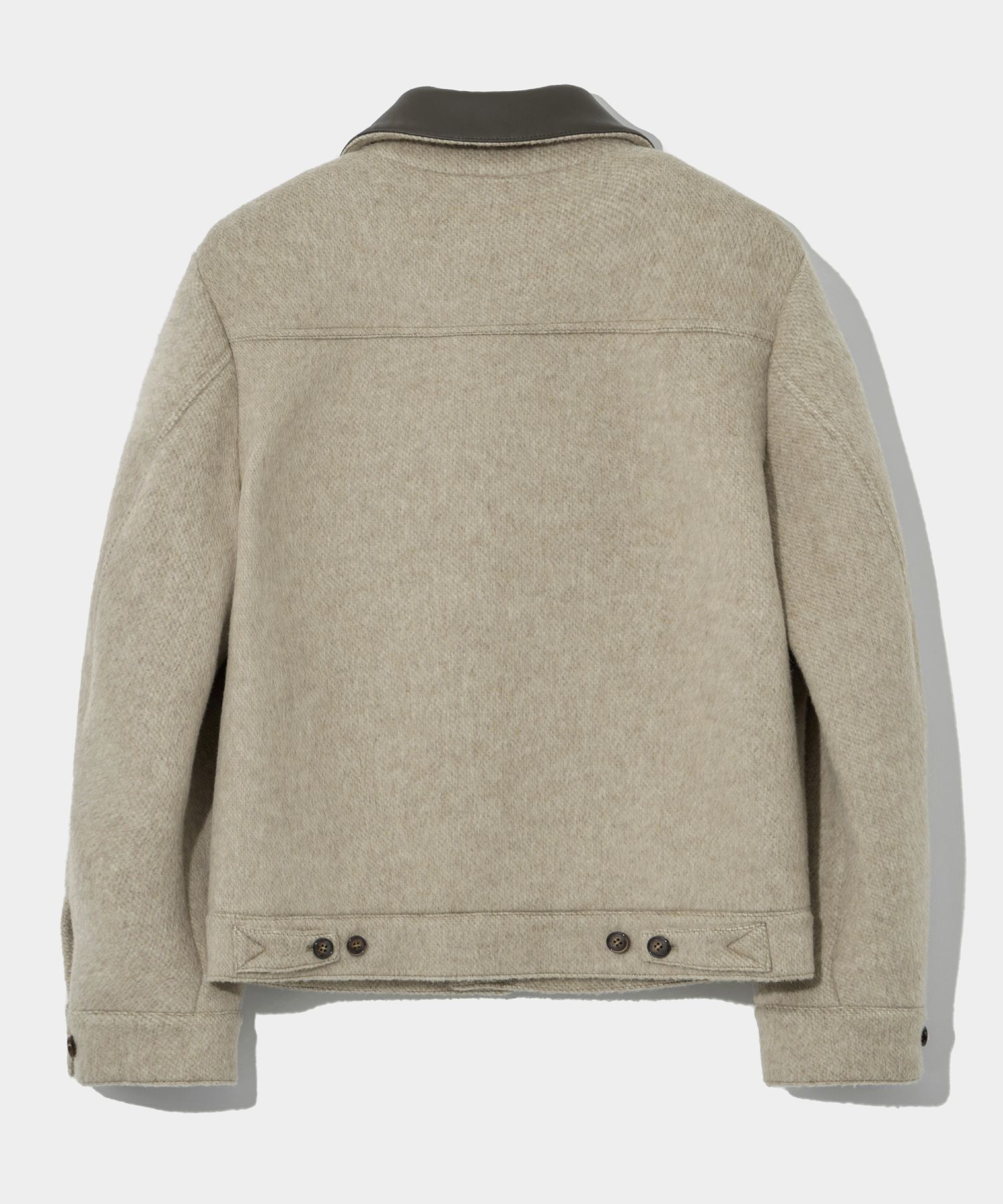 ◆SATUR◆ Hairy wool blend trucker jacket organic beige SA23 MUSINSA | SATUR Hairy wool blend trucker jacket organic beige