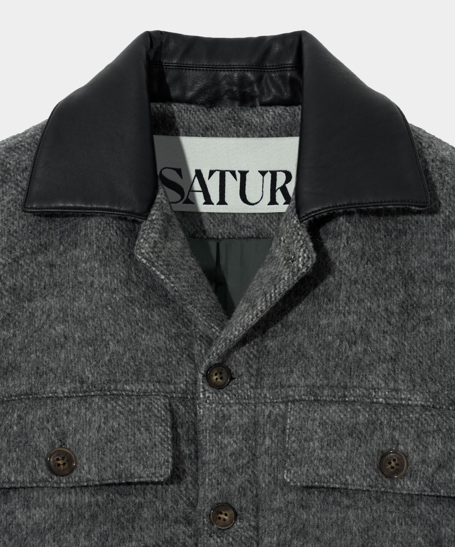 ◆SATUR◆ Hairy Wool Blend Trucker Jacket Classic Charcoal S MUSINSA | SATUR Hairy wool blend trucker jacket classic charcoal