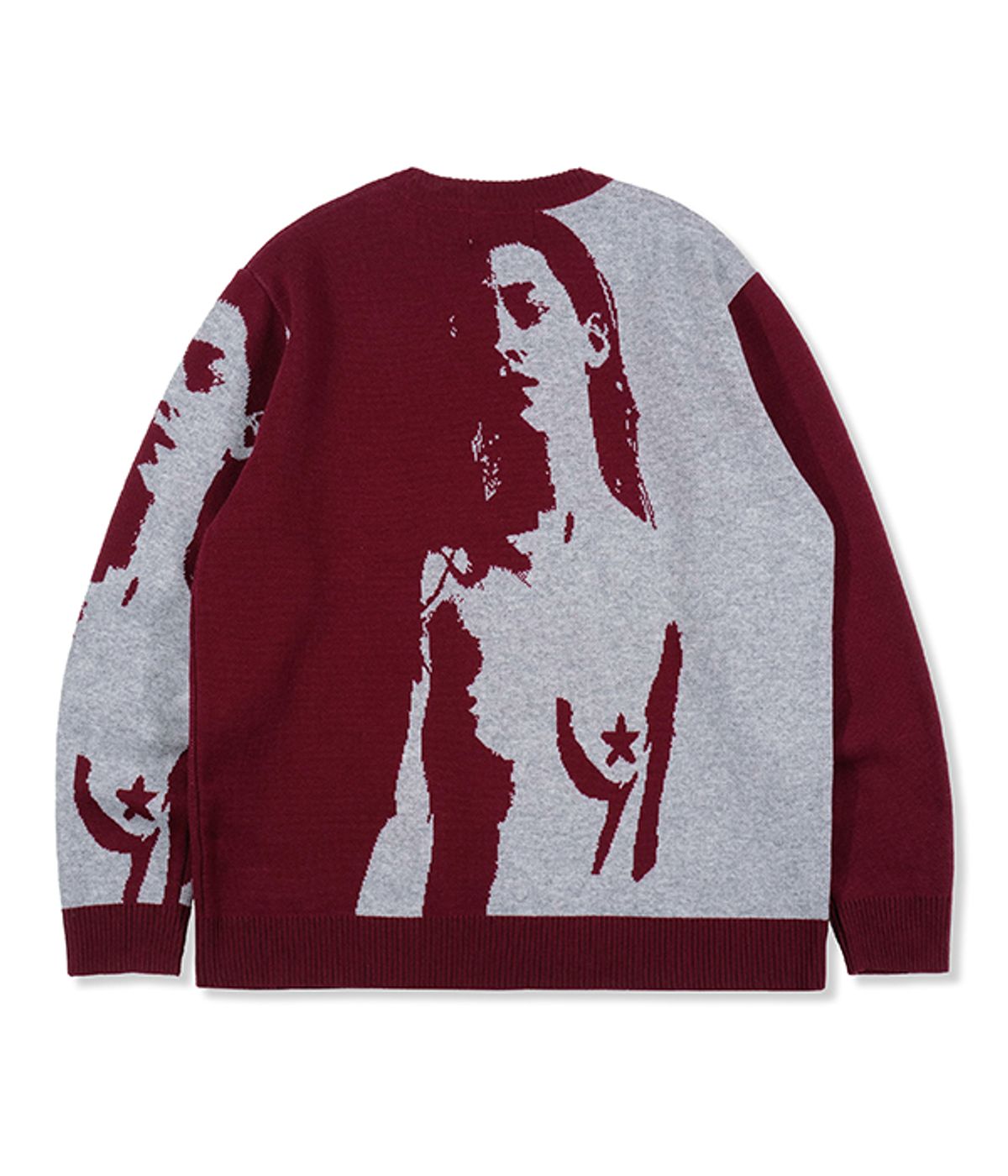 유쓰배쓰(YOUTHBATH) YB WOMEN GRAPHIC KNIT_BURGUNDY