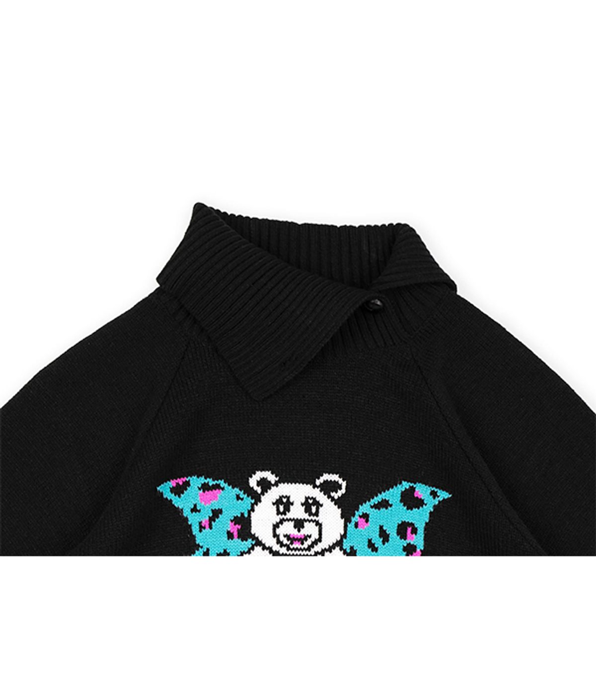 유쓰배쓰(YOUTHBATH) WING BEAR KNIT WARMER SET_BLACK