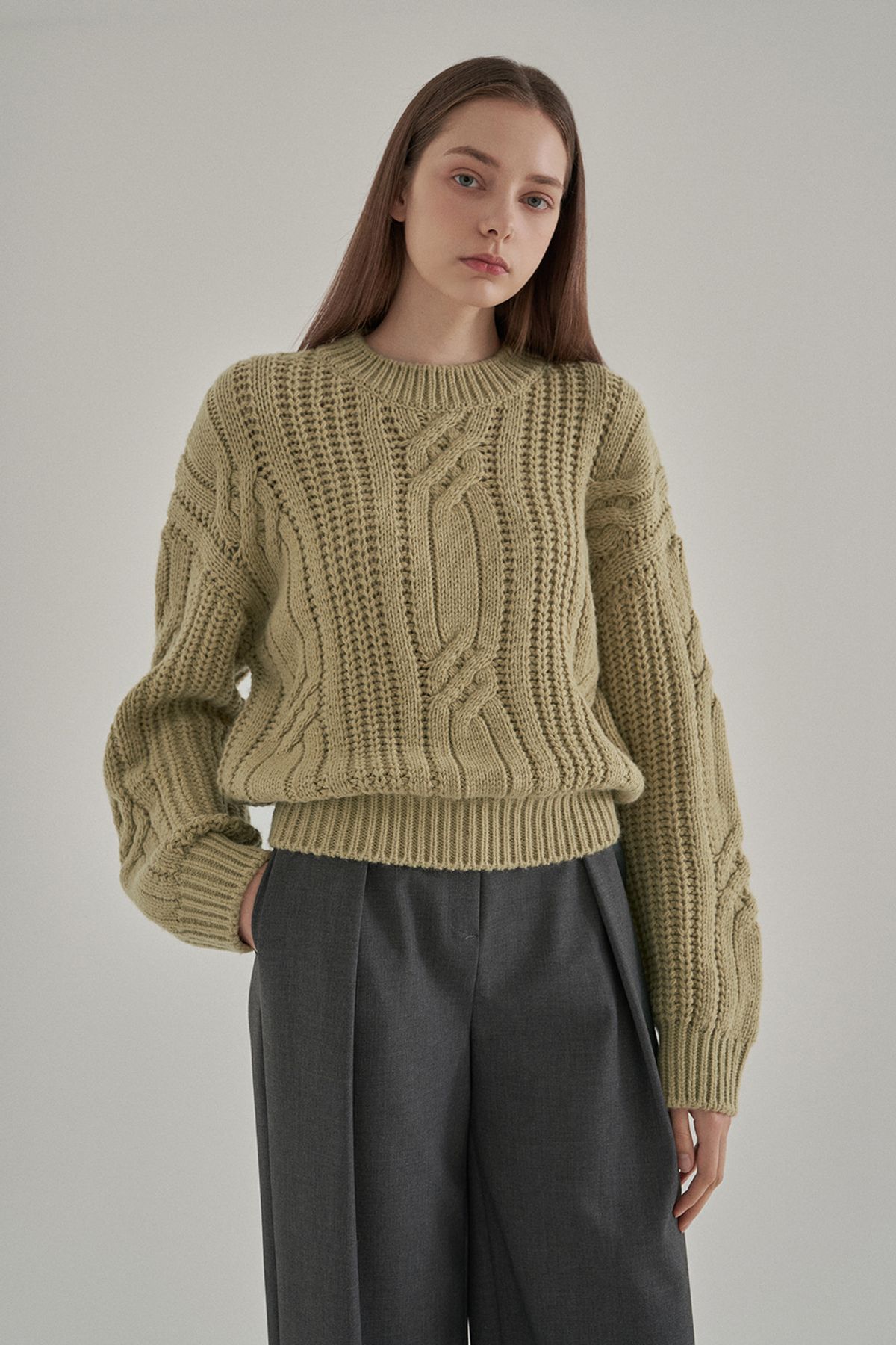 더페니(THE PENNY) WOOL CABLE KNIT