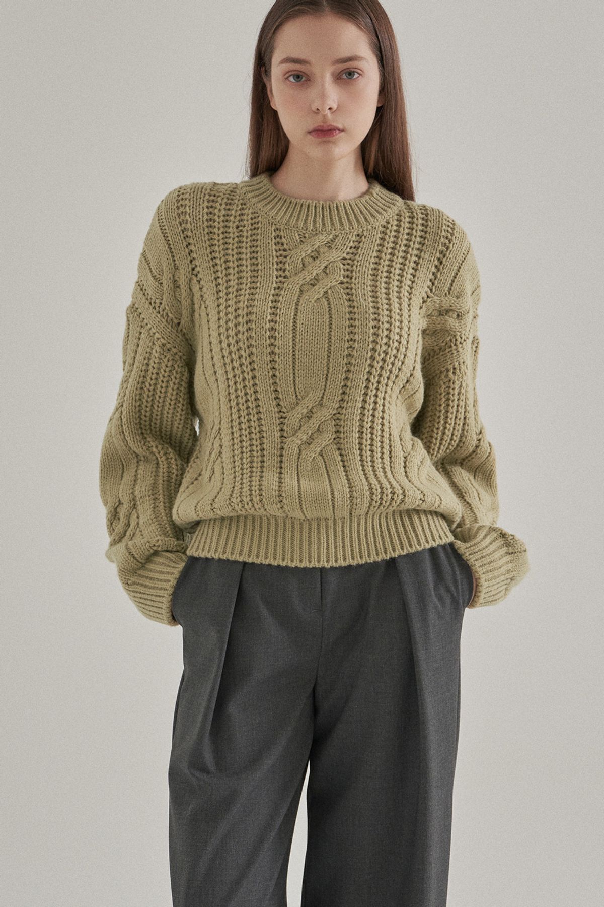 더페니(THE PENNY) WOOL CABLE KNIT