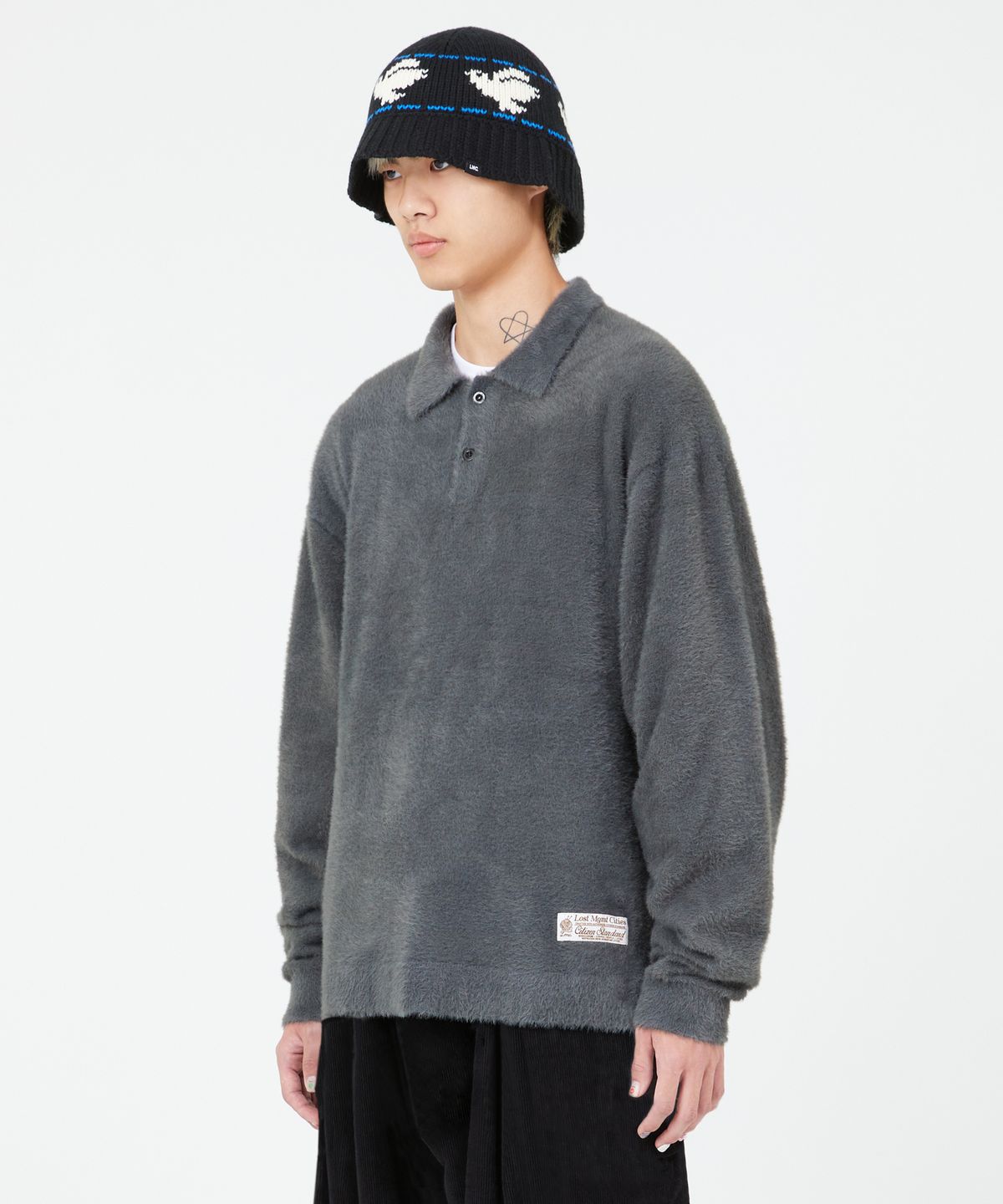 엘엠씨(LMC) HAIRY KNIT COLLAR SWEATER cream