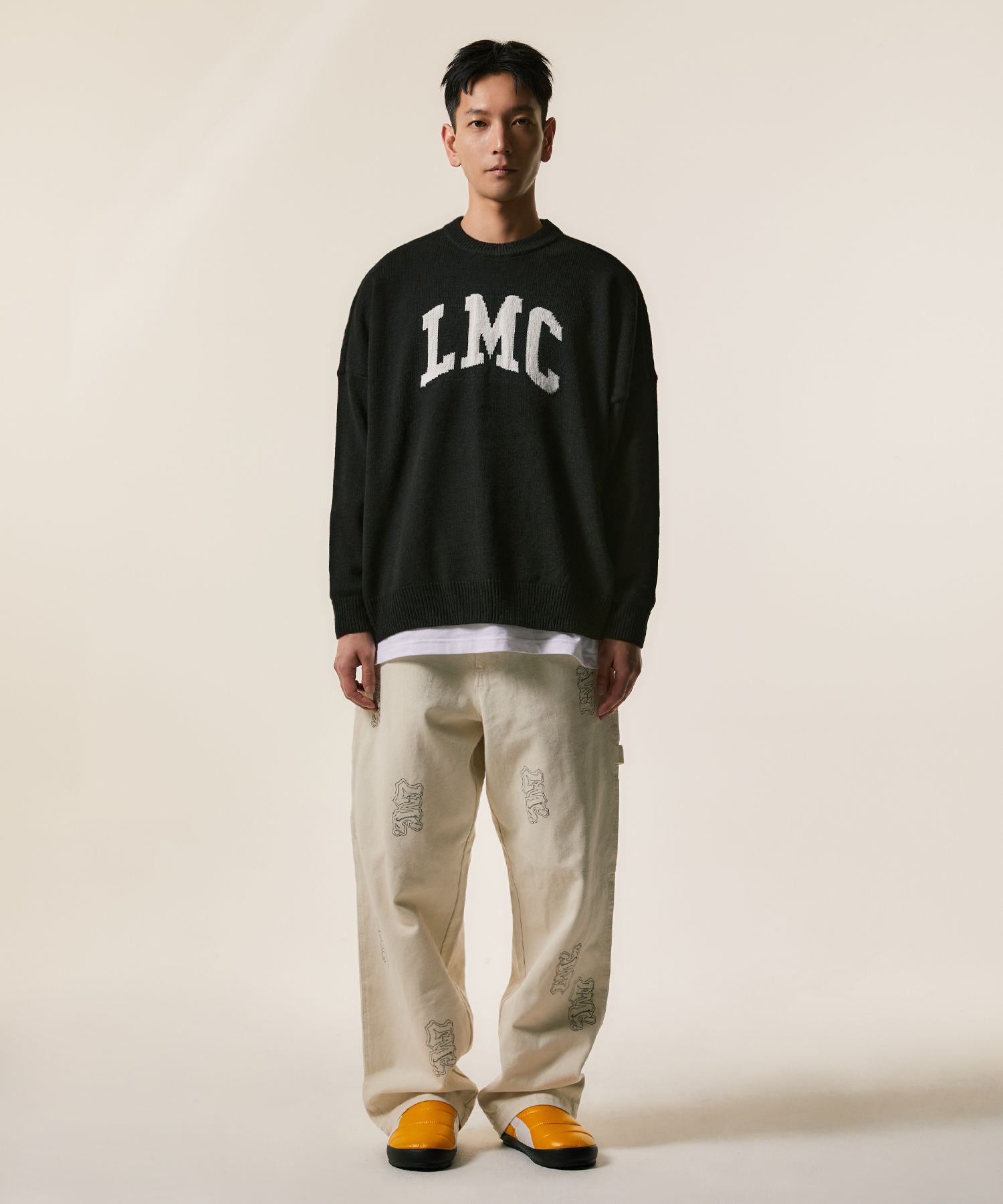 MUSINSA | LMC ARCH KNIT SWEATER cream