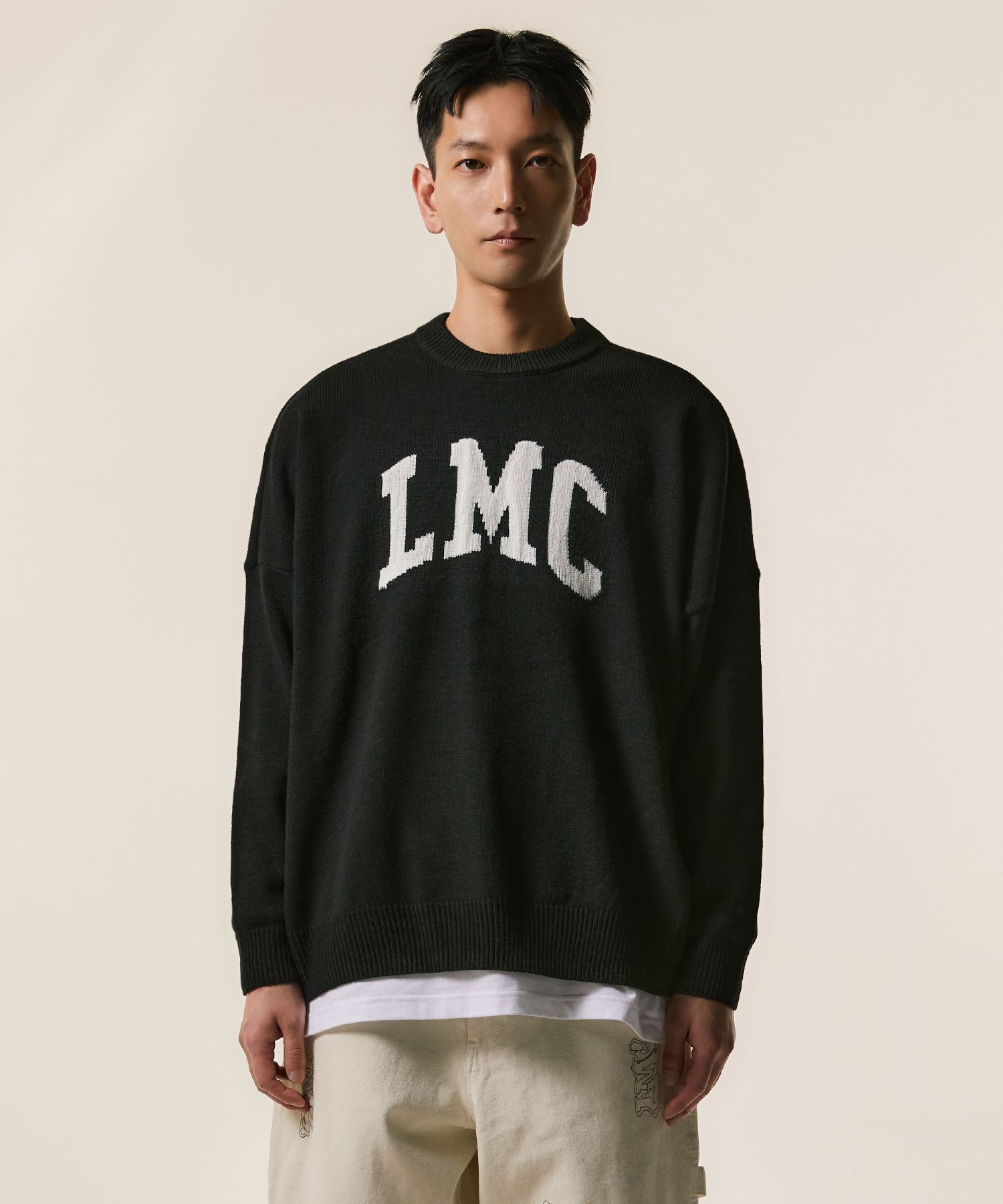 MUSINSA | LMC ARCH KNIT SWEATER cream