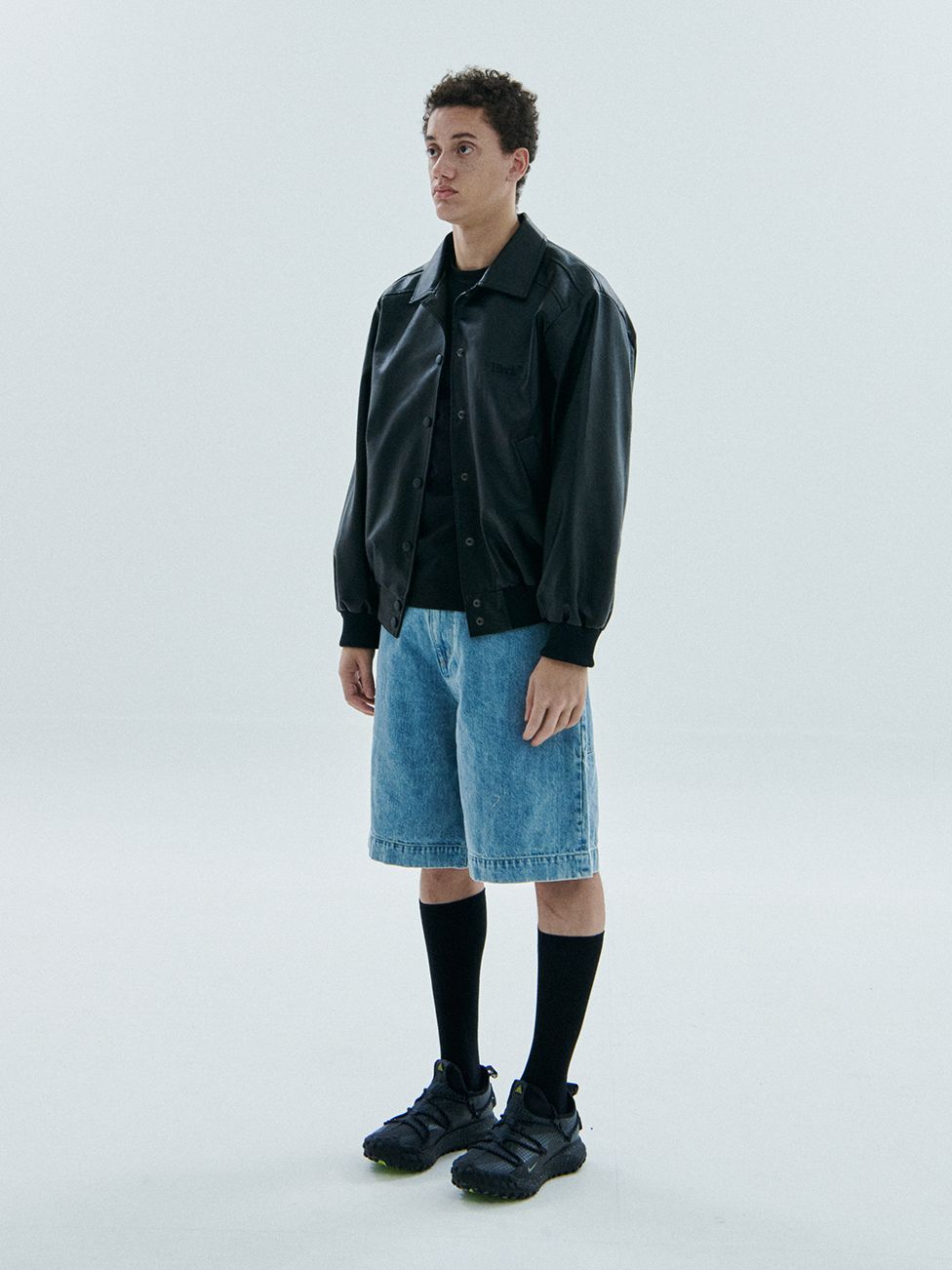 【FEPL】Minimal overfit stadium jacket MUSINSA公式 | BLACK MOMENT Fake Leather Overfit Minimal