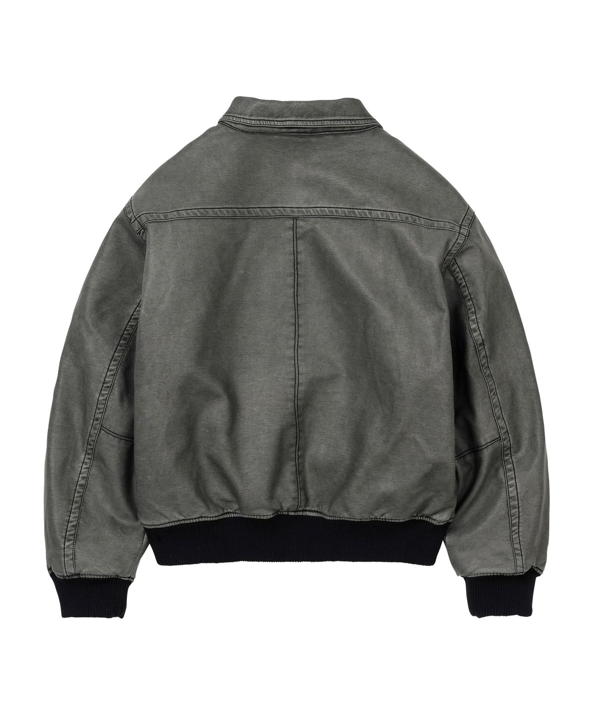 웰빙익스프레스(WELLBEING EXPRESS) Faded Vegan Leather Jumper Grey