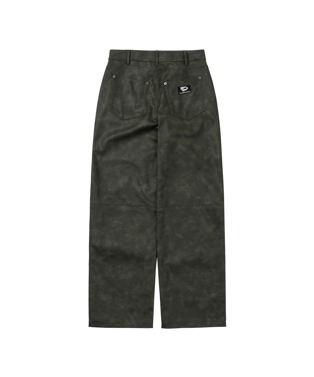 웰빙익스프레스(WELLBEING EXPRESS) Washed Vegan Leather Pants Khaki