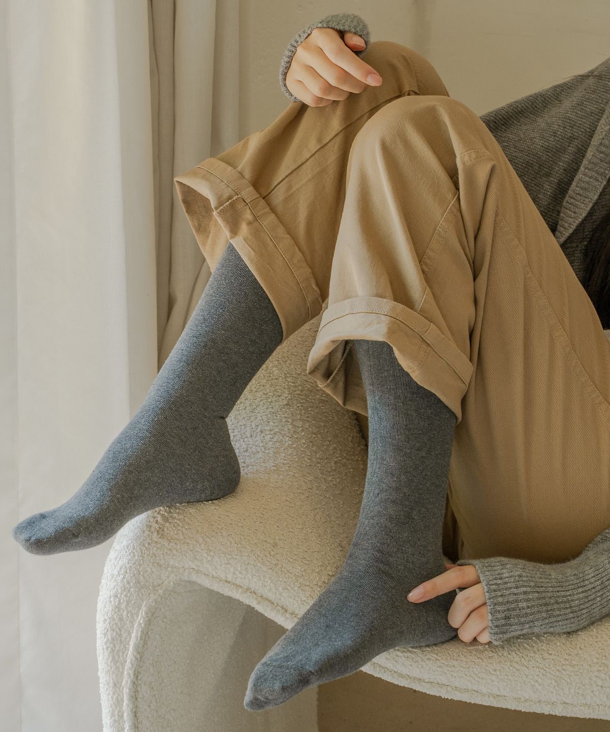 삭스팩토리(SOCKS FACTORY) [5PACK] 여성 베이직 무지 니삭스 5color