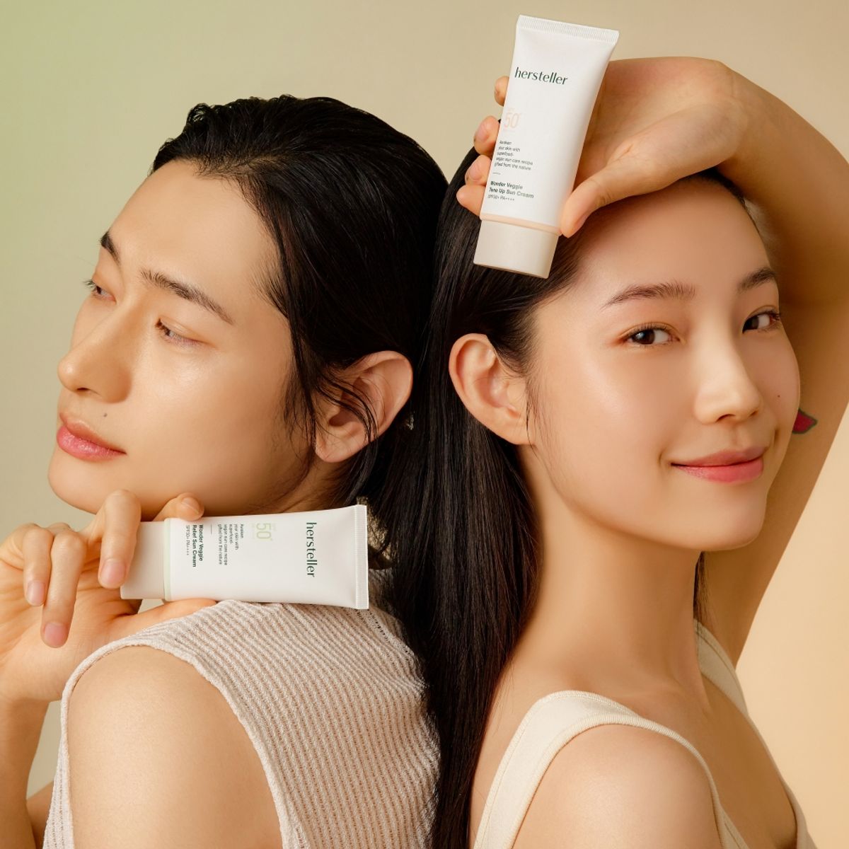 허스텔러(HERSTELLER) [2개구성]원더 베지 선크림 SPF50+ PA++++ 50ml (톤업+릴리프)