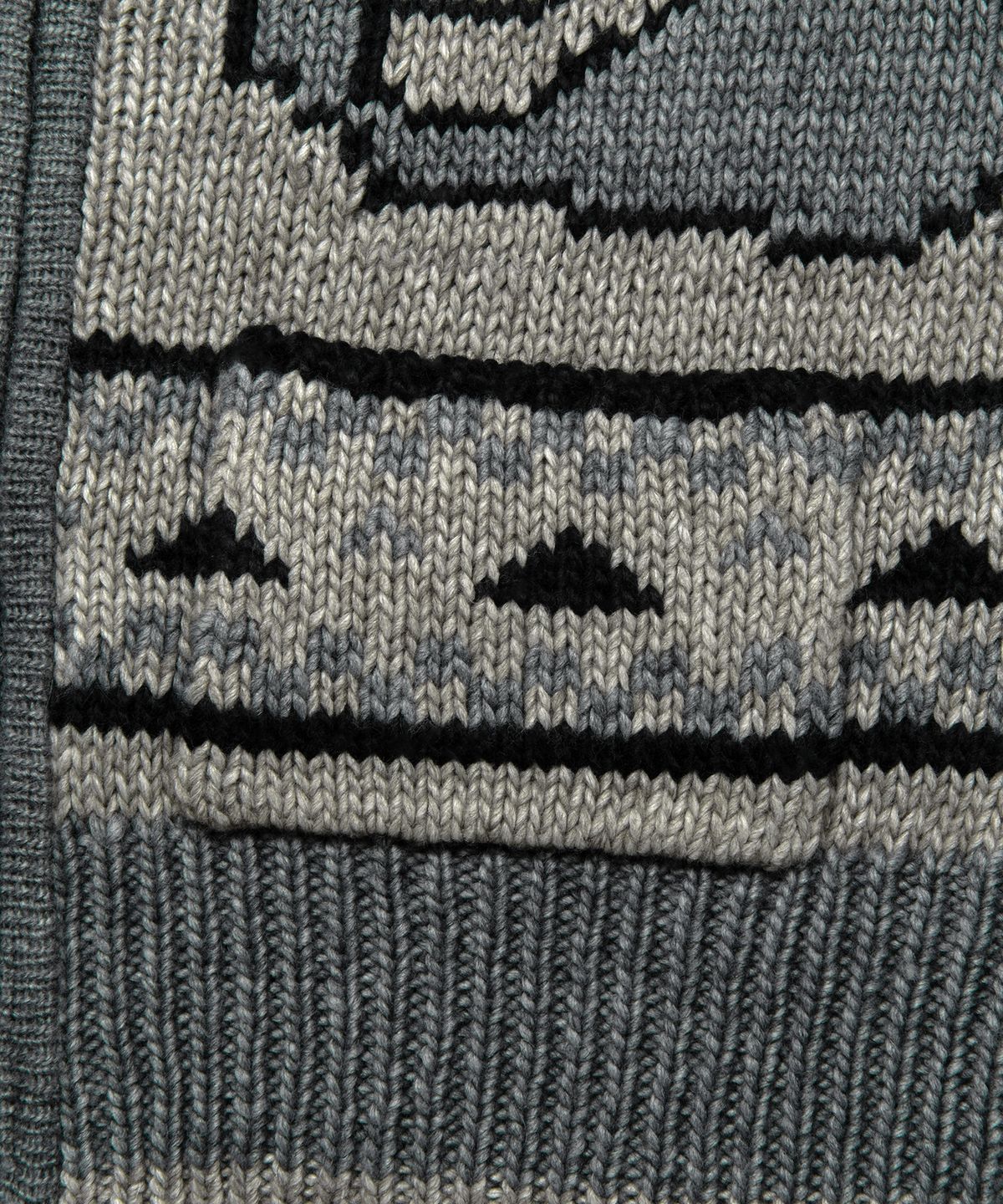 엘엠씨(LMC) BEAR ZIP-UP COWICHAN KNIT SWEATER gray