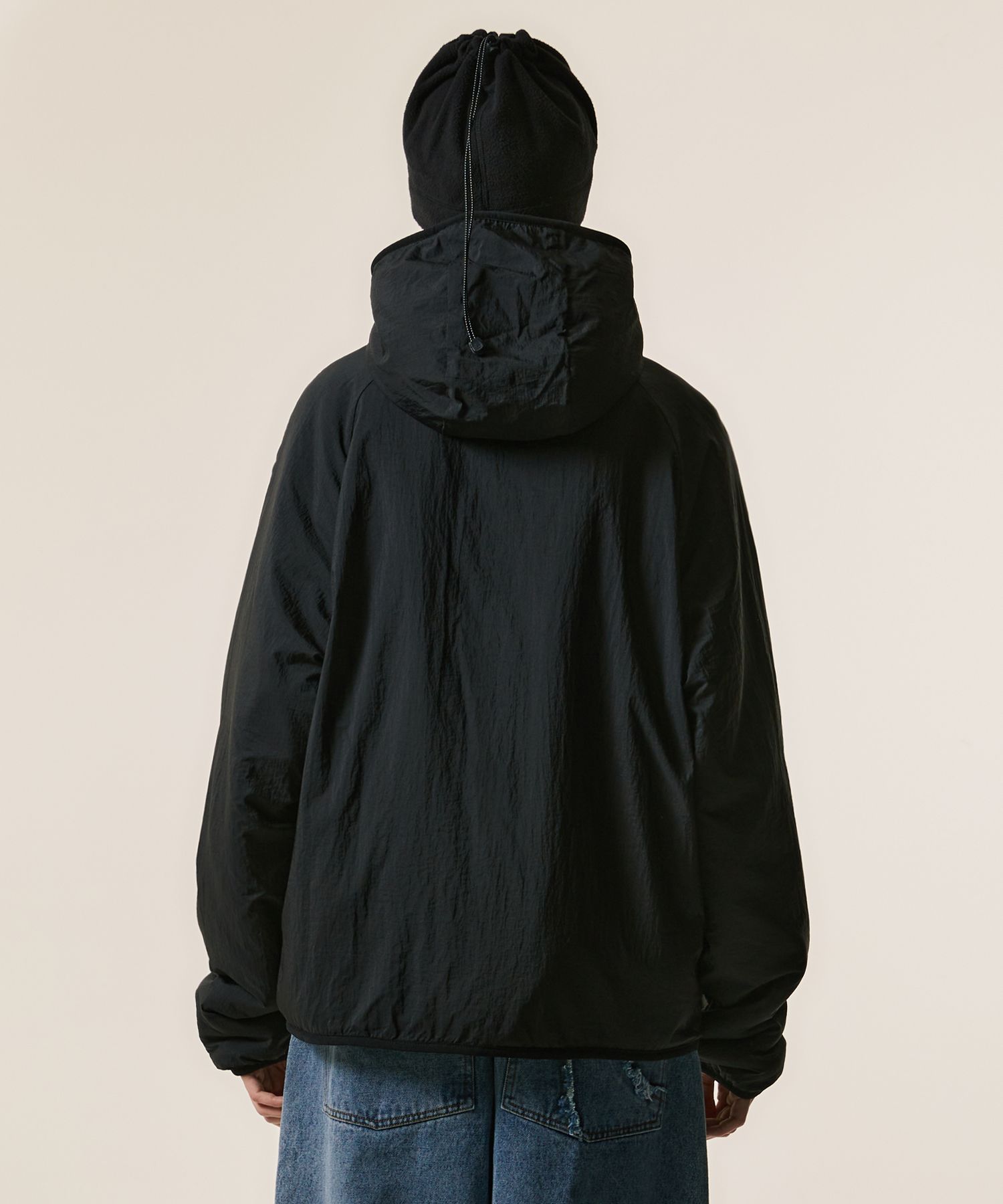 MUSINSA | LMC ITALIC JQD BOA FLEECE RVSB HOODED JACKET black