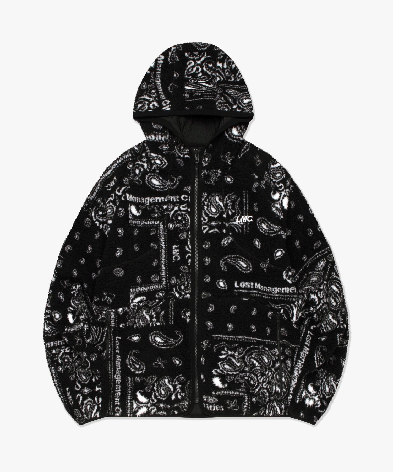 ☆送料・関税込☆LMC★ITALIC BOA FLEECE RVSB HOODED JACKET★ MUSINSA | LMC ITALIC JQD BOA FLEECE RVSB HOODED JACKET black