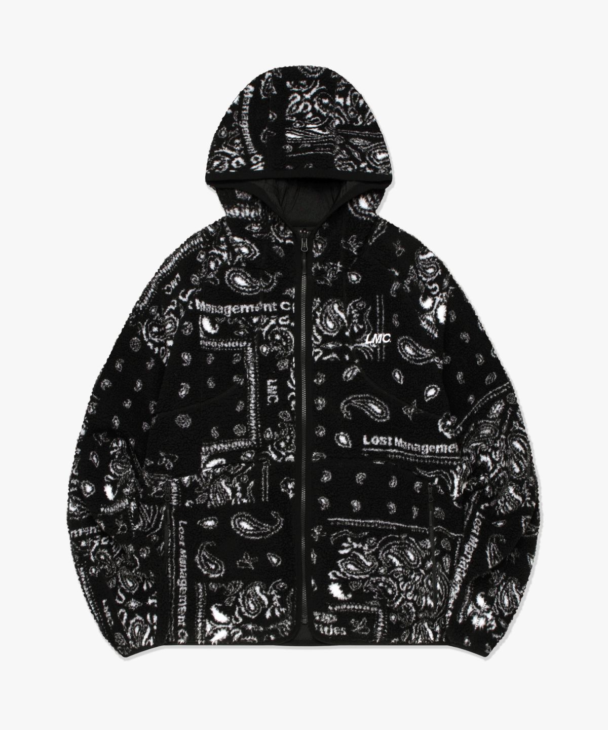 엘엠씨(LMC) ITALIC JQD BOA FLEECE RVSB HOODED JACKET black