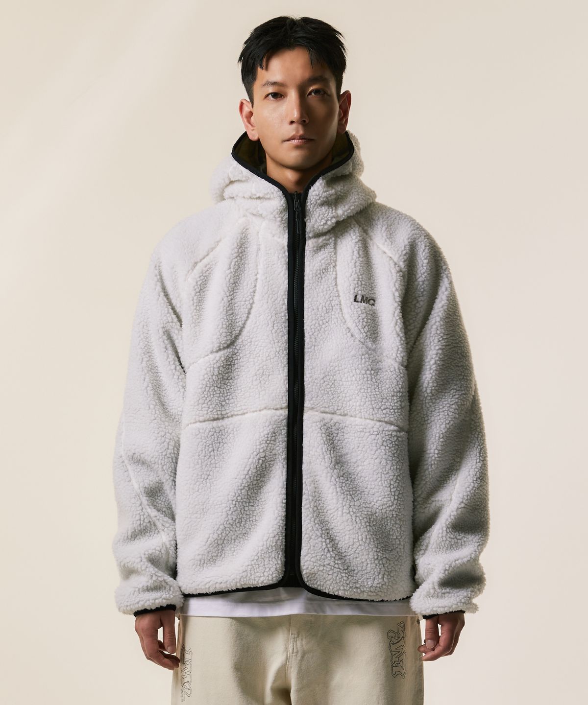 엘엠씨(LMC) ITALIC BOA FLEECE RVSB HOODED JACKET cream