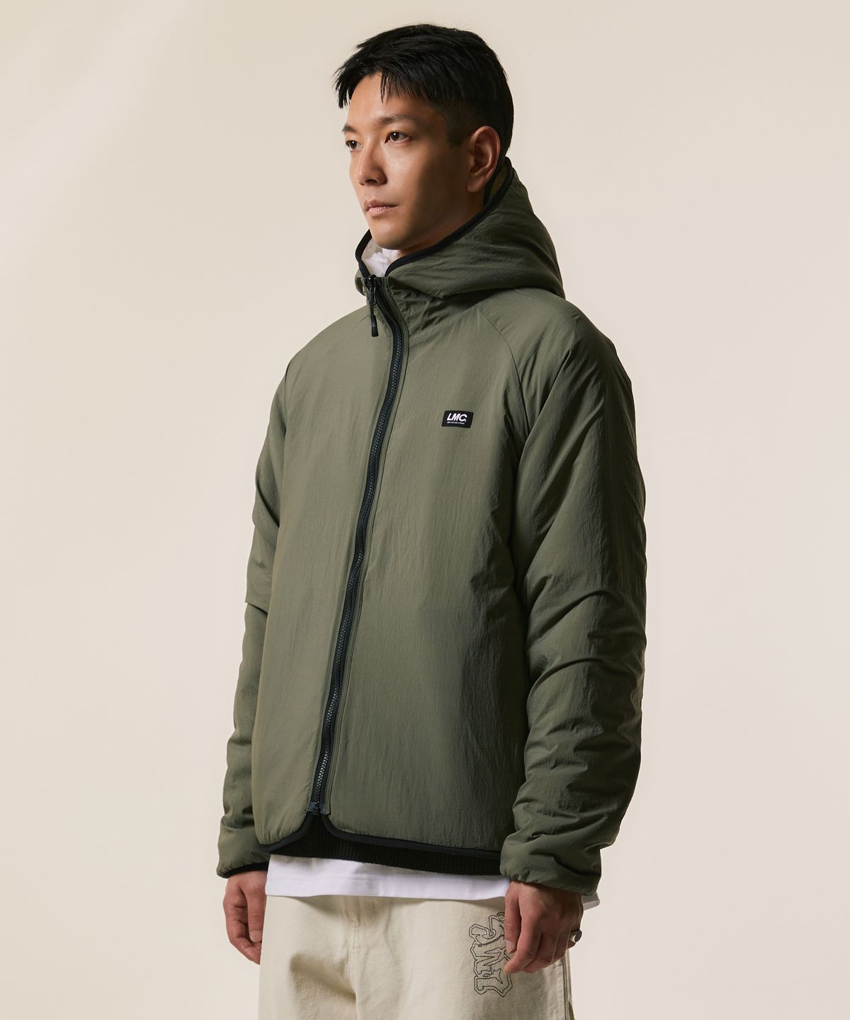 엘엠씨(LMC) ITALIC BOA FLEECE RVSB HOODED JACKET cream