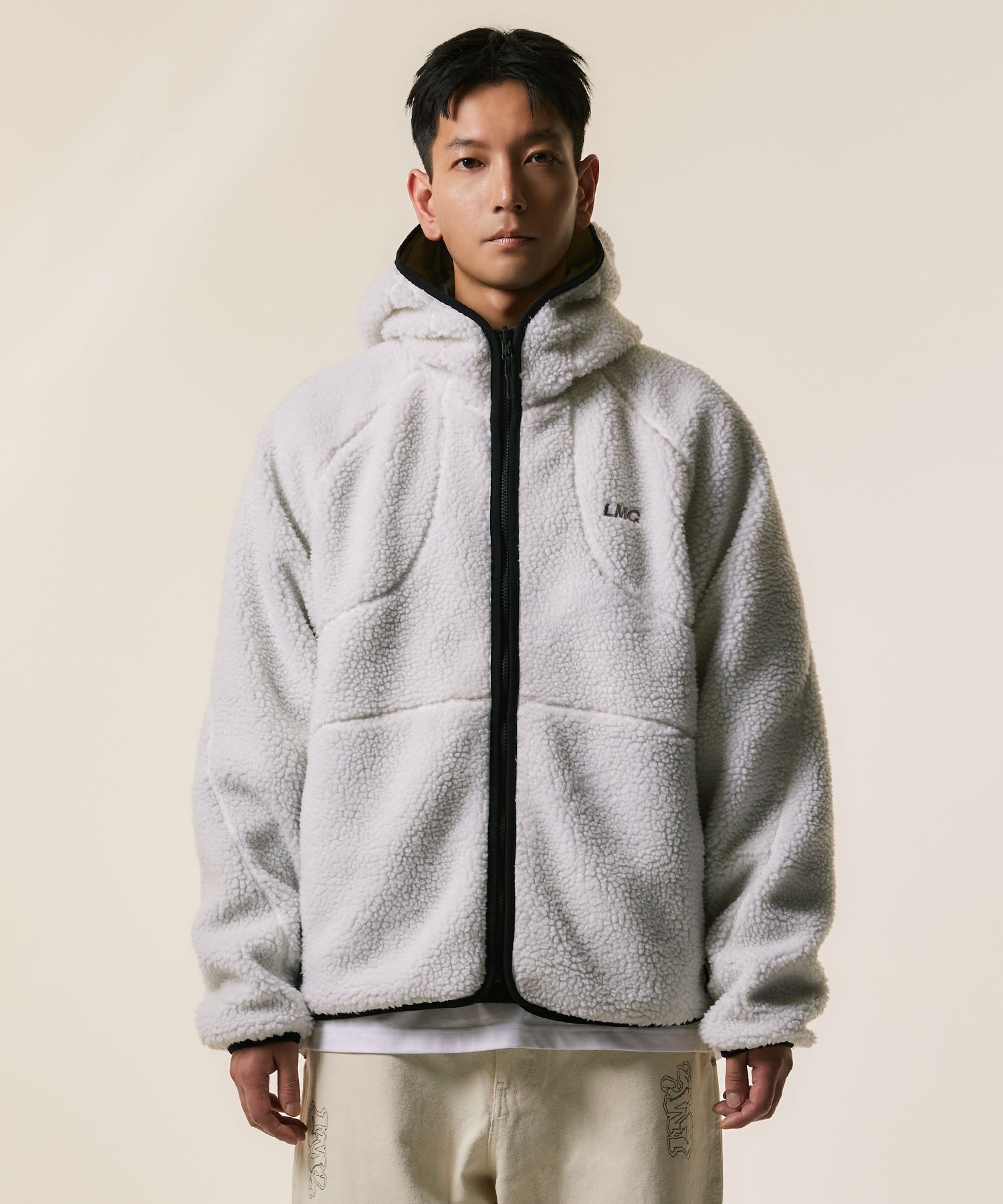MUSINSA公式 | LMC ITALIC BOA FLEECE RVSB HOODED JACKET black