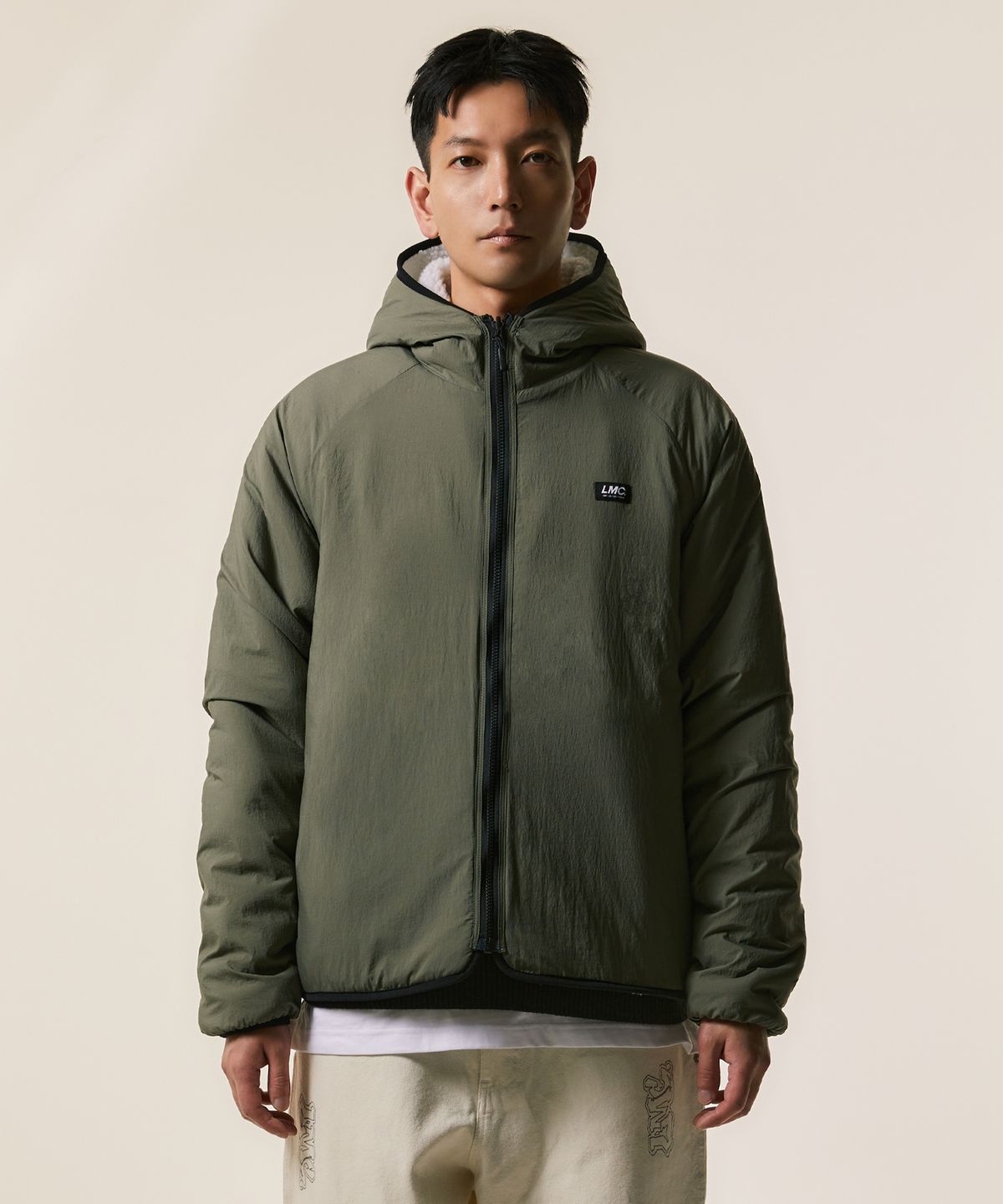 엘엠씨(LMC) ITALIC BOA FLEECE RVSB HOODED JACKET black