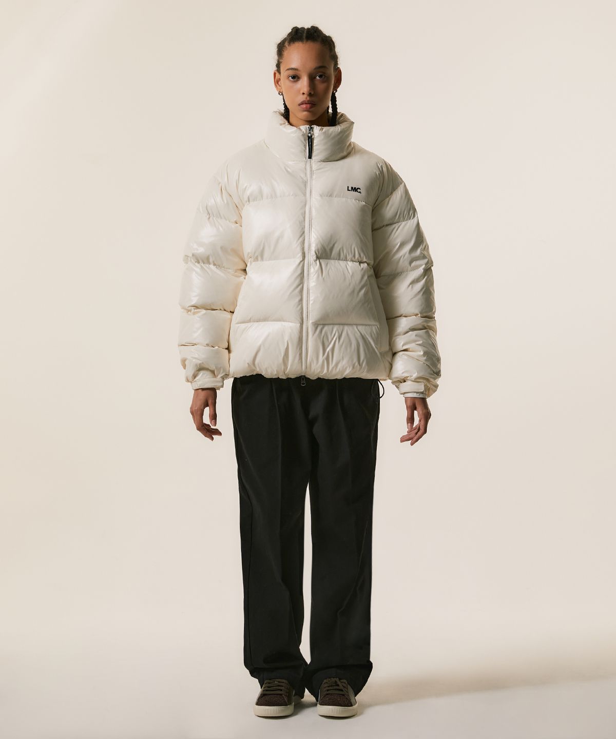 엘엠씨(LMC) OG GLOSSY PUFFER DUCK DOWN PARKA cream