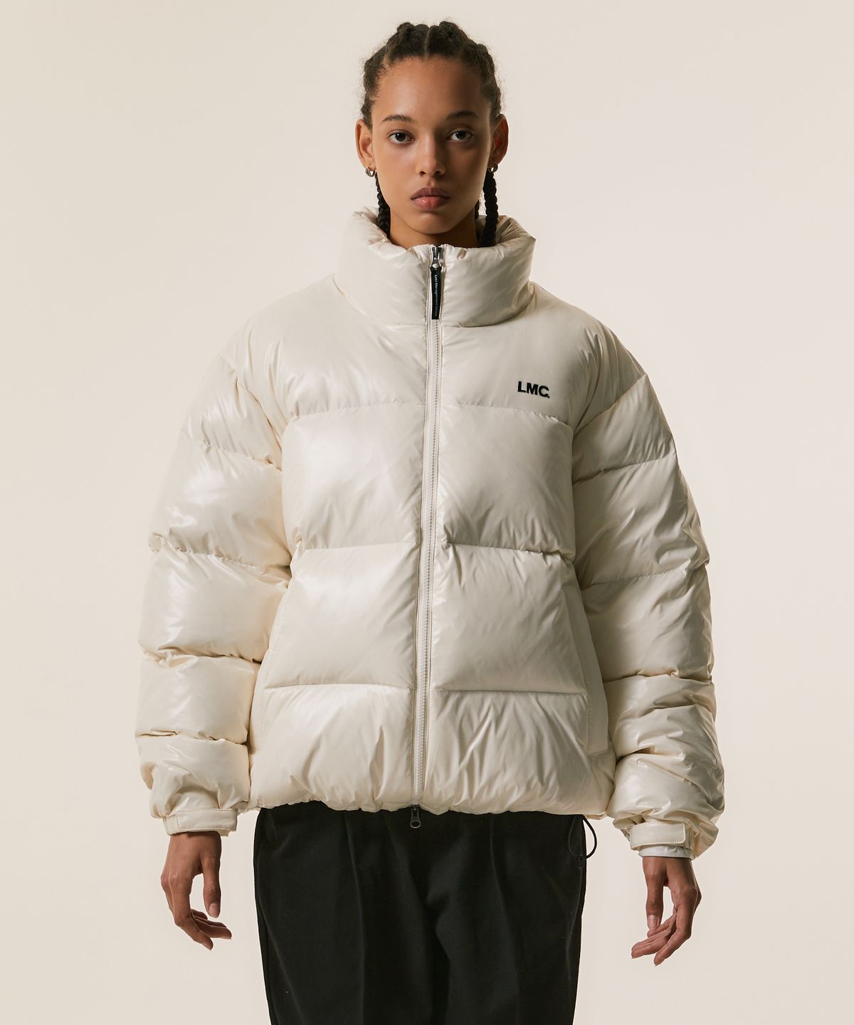 엘엠씨(LMC) OG GLOSSY PUFFER DUCK DOWN PARKA cream