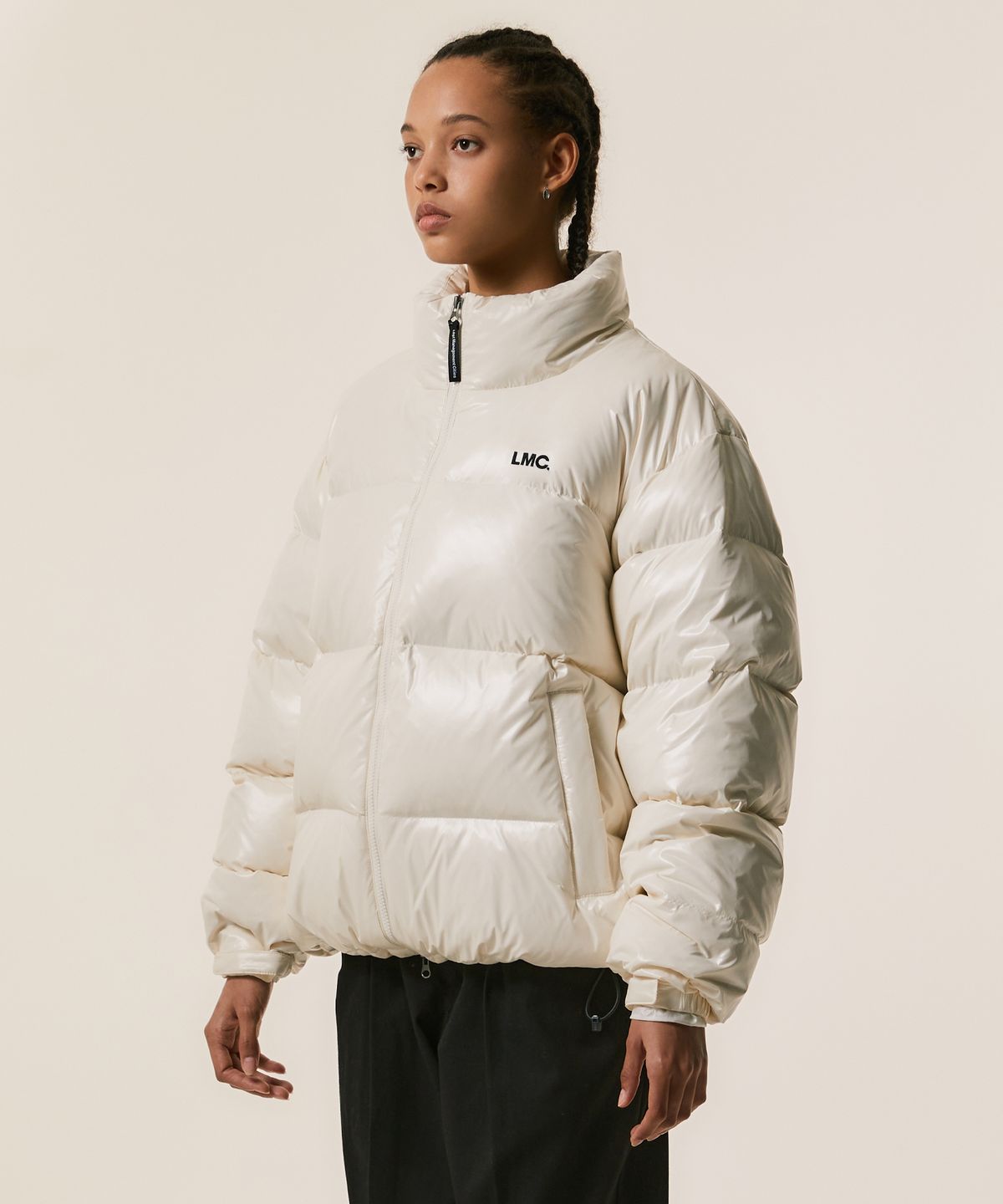 엘엠씨(LMC) OG GLOSSY PUFFER DUCK DOWN PARKA cream