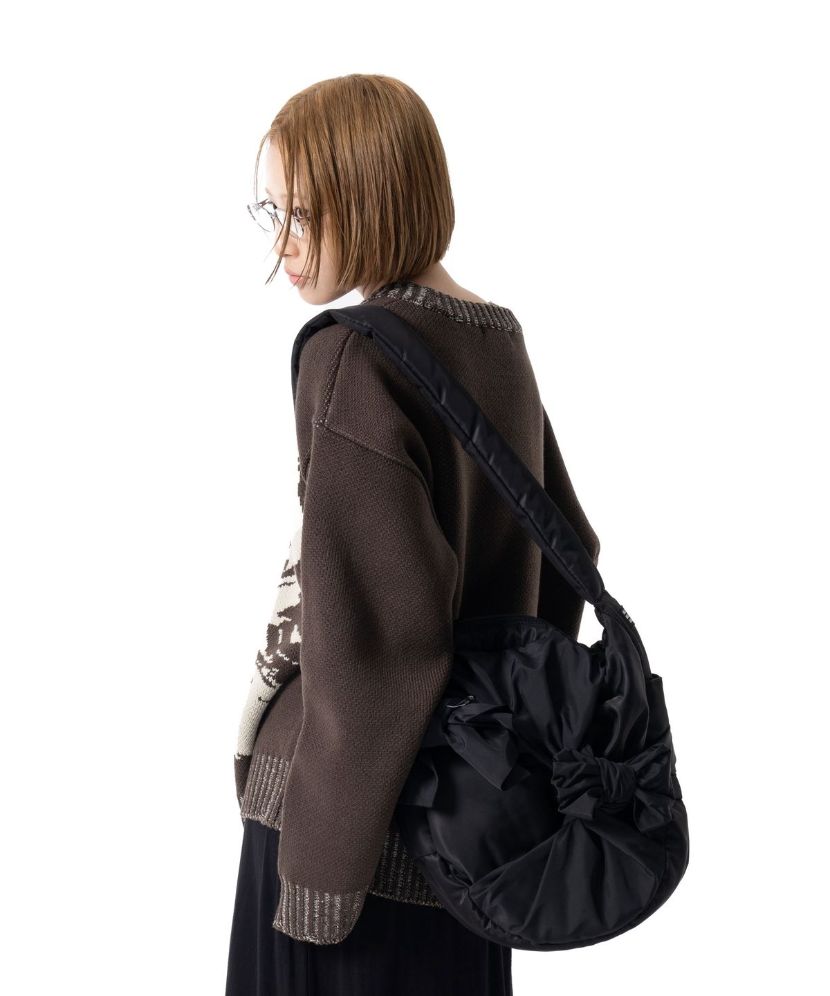 이우가마카라스(IUGAMAKARAS) Cat Graphic Distressed Knit (Brown)