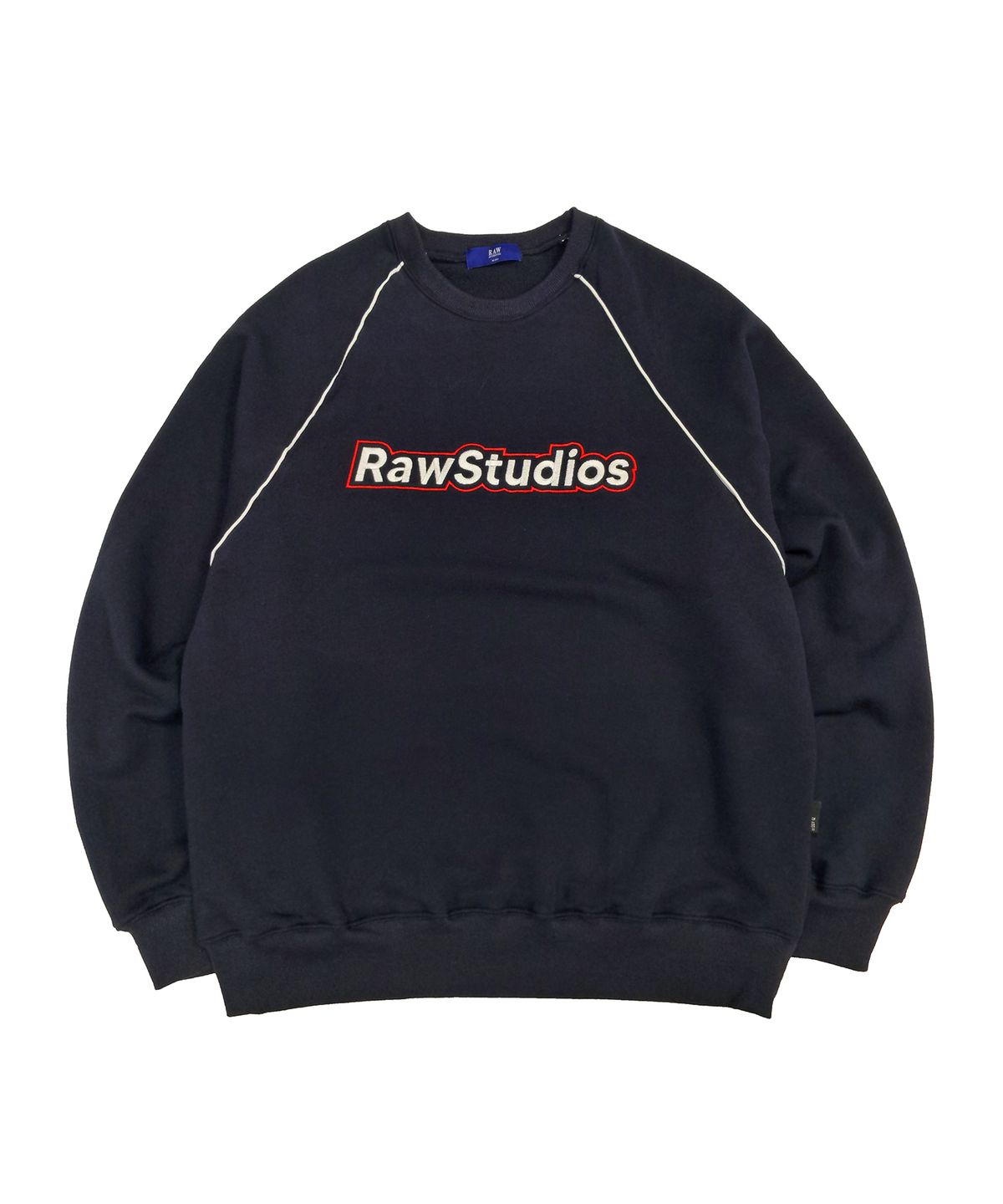 로우랩(RAW LAB) 파이핑 라인 스웨트 크루넥 (네이비)