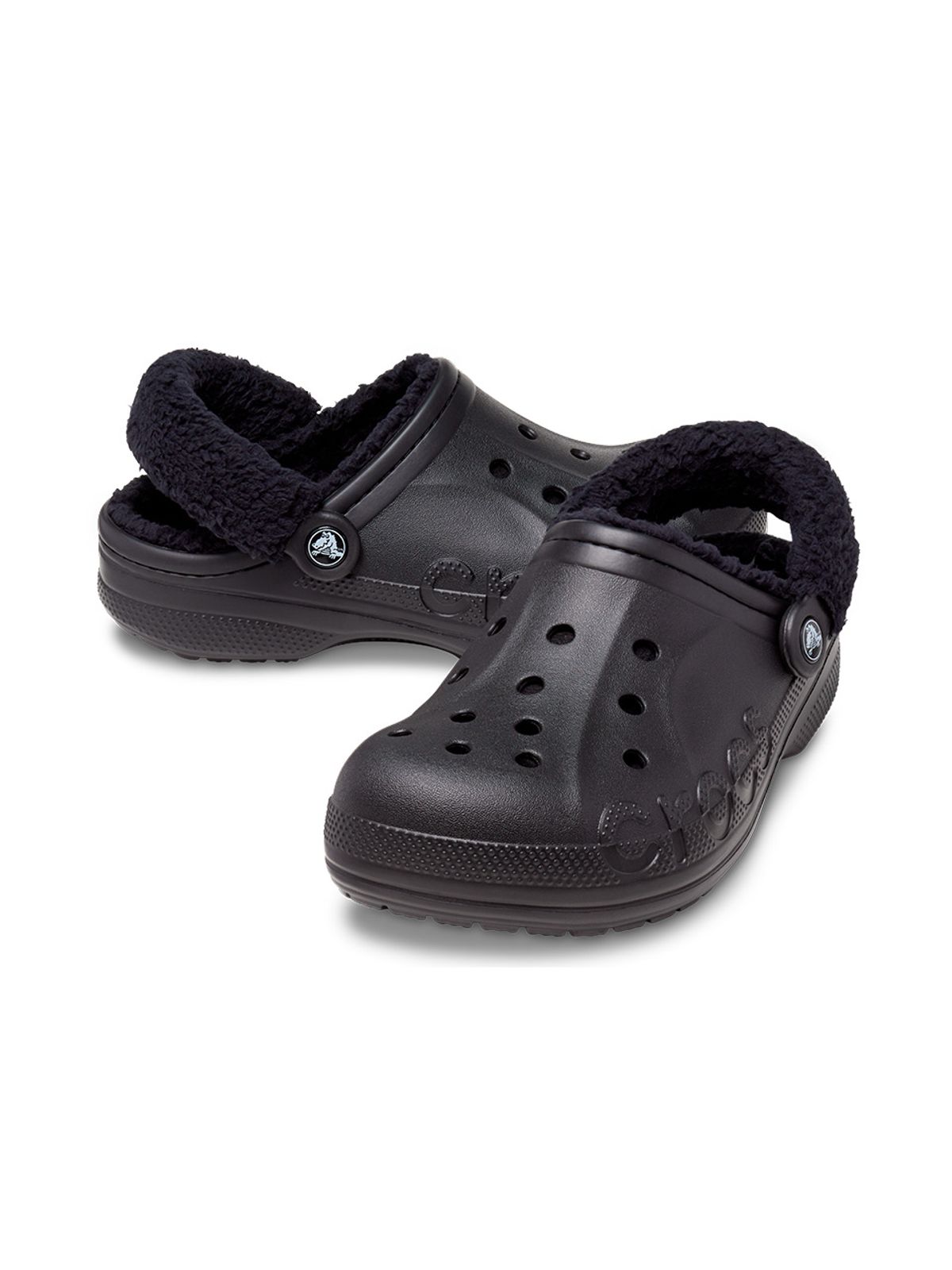 크록스(CROCS) 공용 바야 라인드 퍼즈 스트랩 클로그 BLACK (23FUCL206633)
