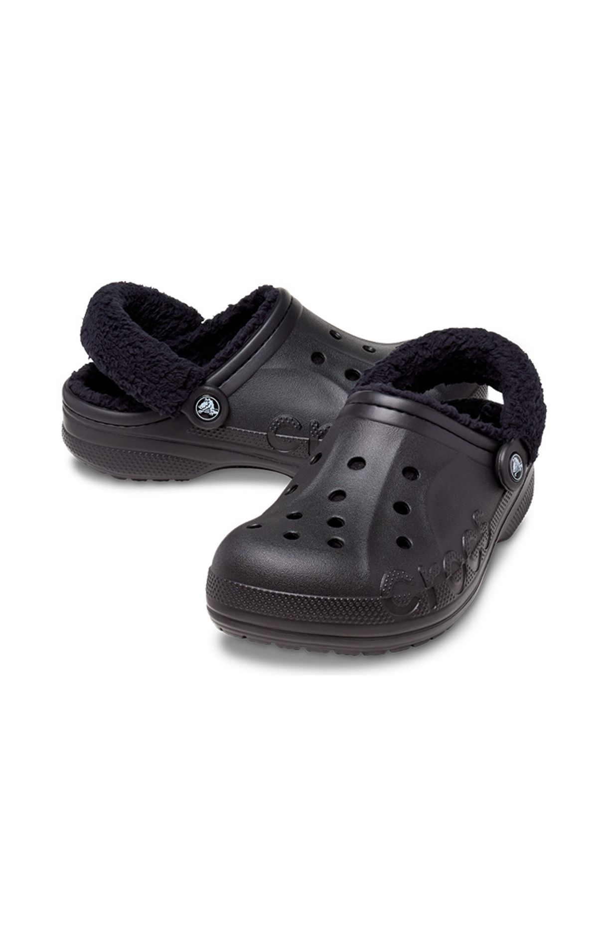 크록스(CROCS) 공용 바야 라인드 퍼즈 스트랩 클로그 BLACK (23FUCL206633)